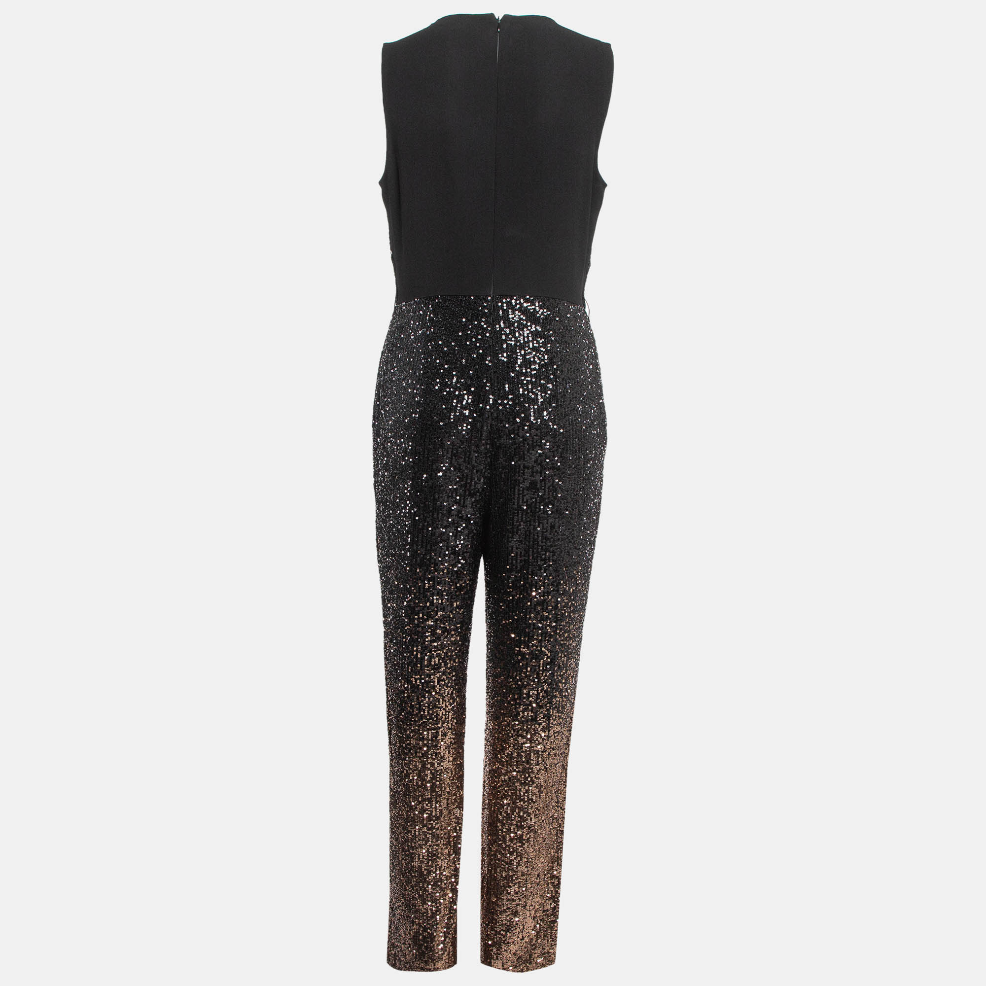 Diane Von Furstenberg Black Sequin Embellished Eryn Jumpsuit M