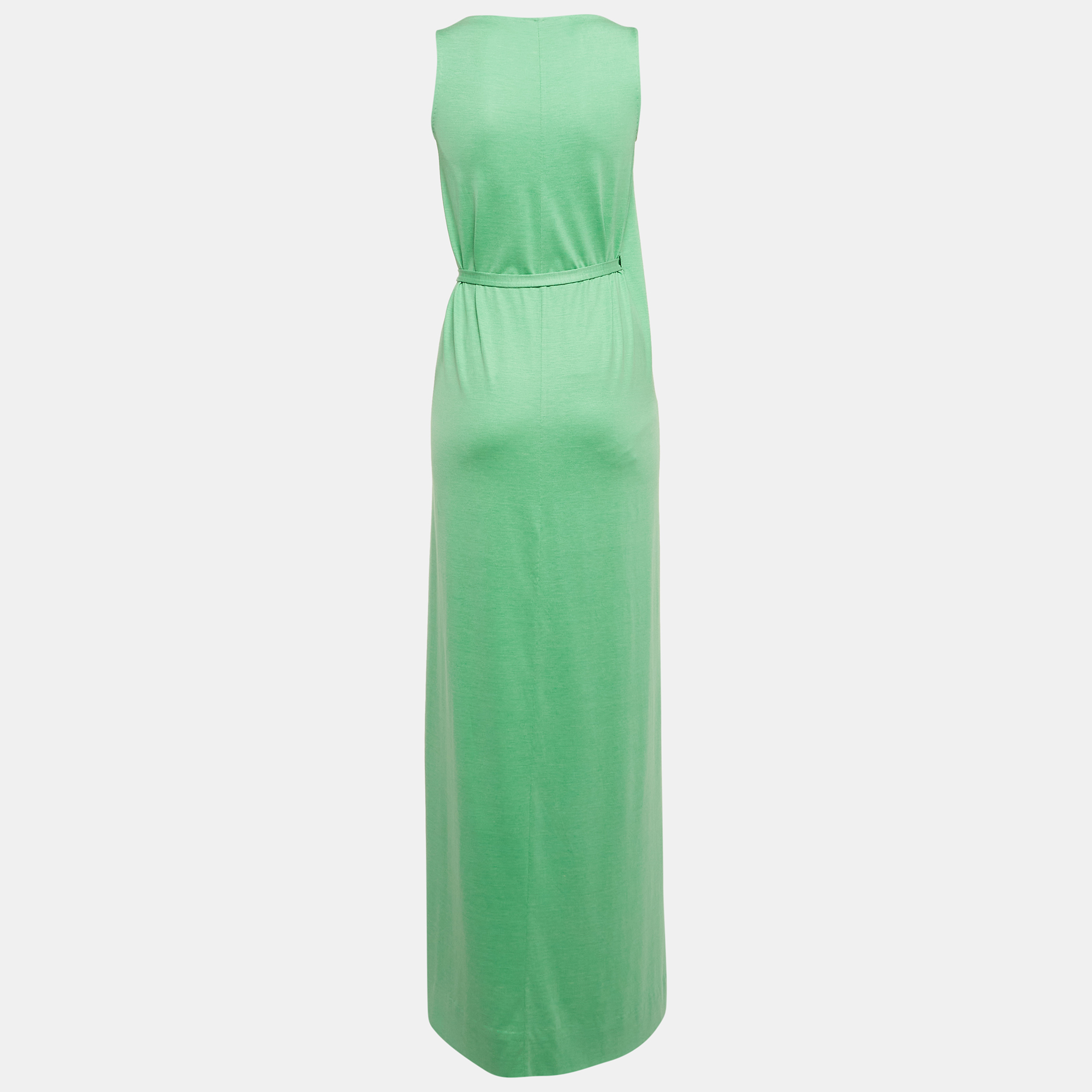 Diane Von Furstenberg Green Silk & Cotton Knit Wrap Dress XS