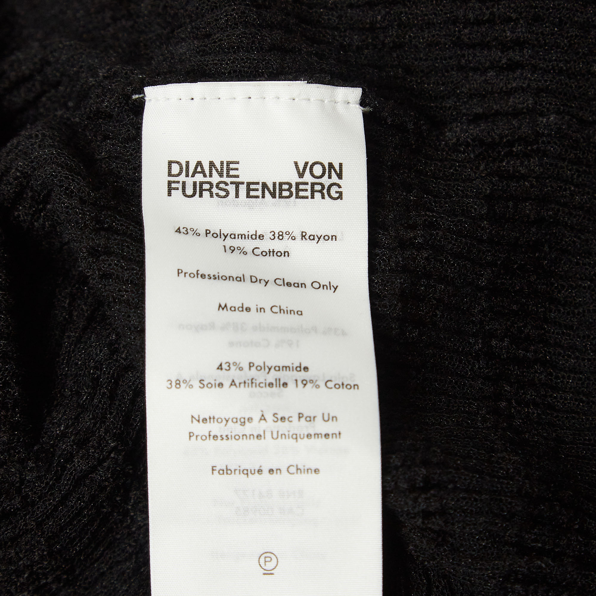 Diane Von Furstenberg Black Patterned Knit Sweater Top M