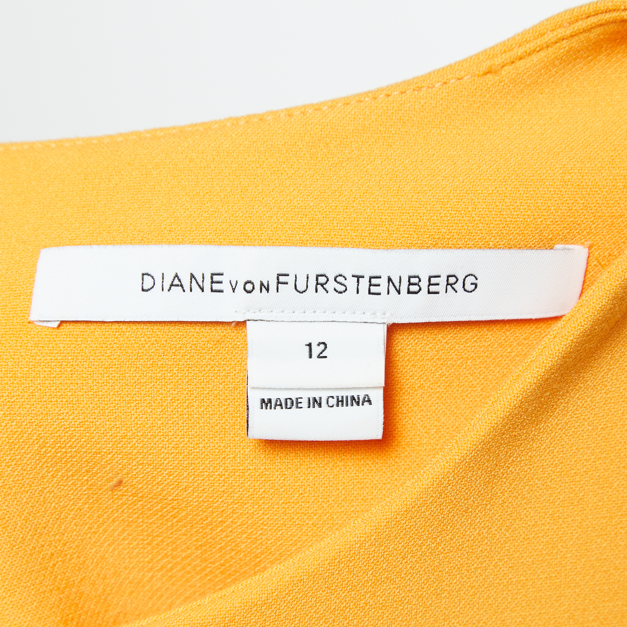 Diane Von Furstenberg Orange Stretch Knit Carrie Shift Dress L