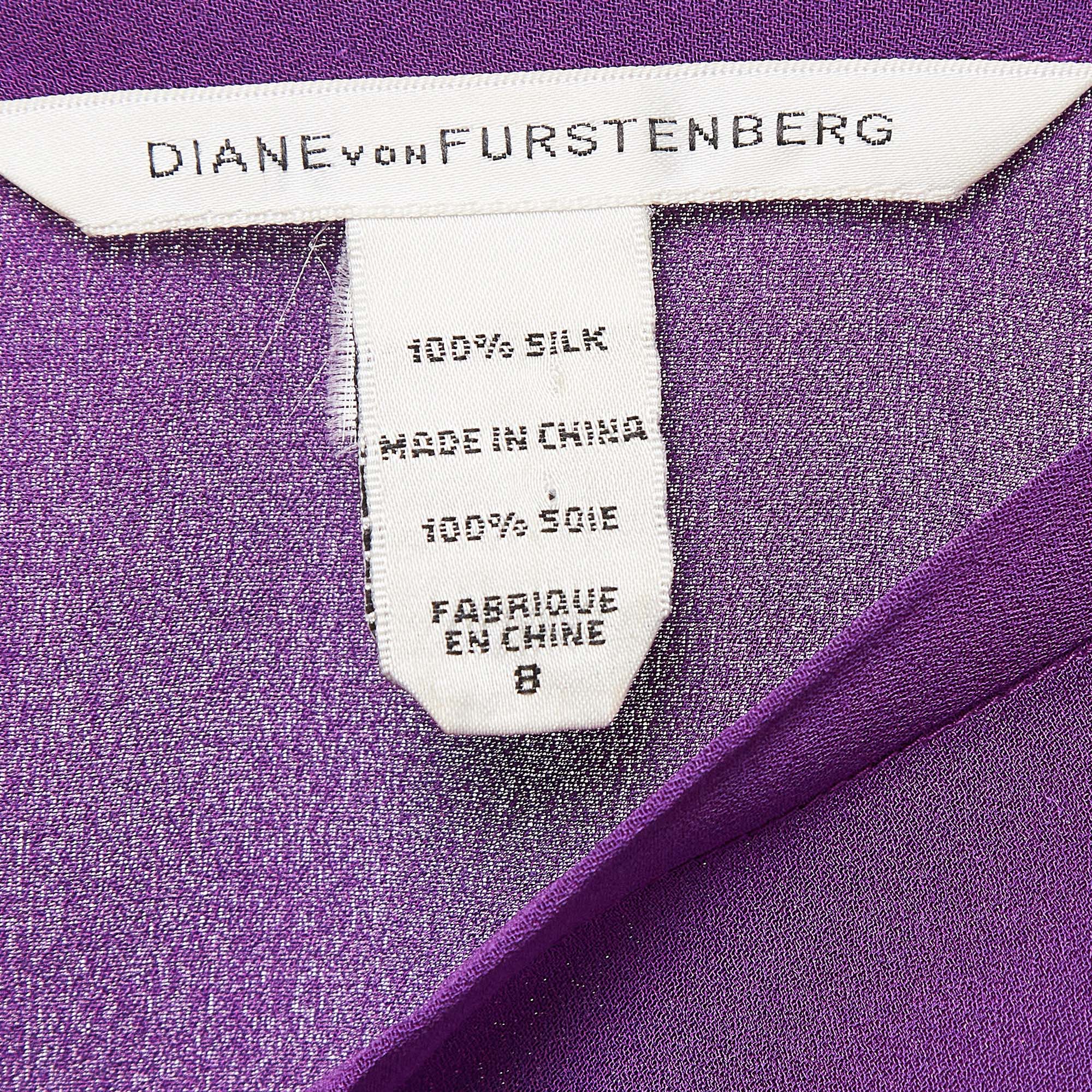 Diane Von Furstenberg Purple Midi Skirt M