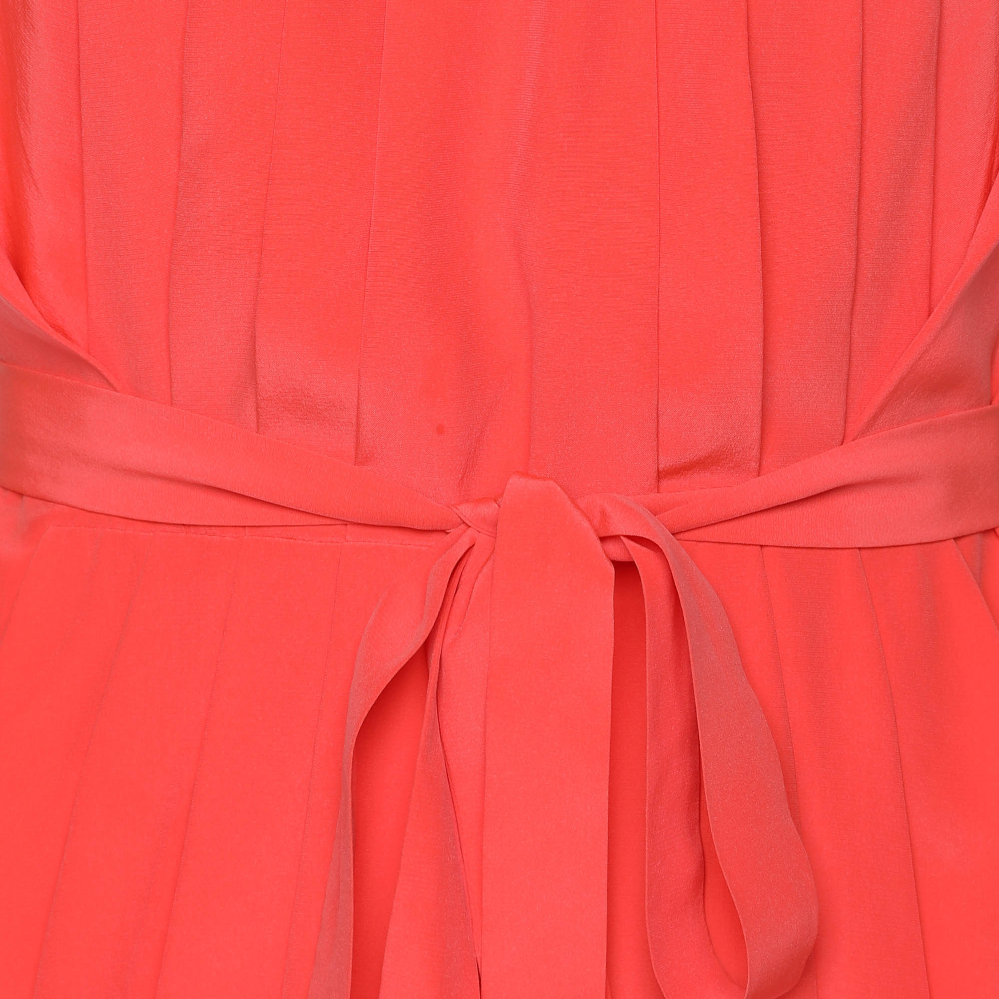 Diane Von Furstenberg Neon Orange Silk Belgin Sleeveless Top S