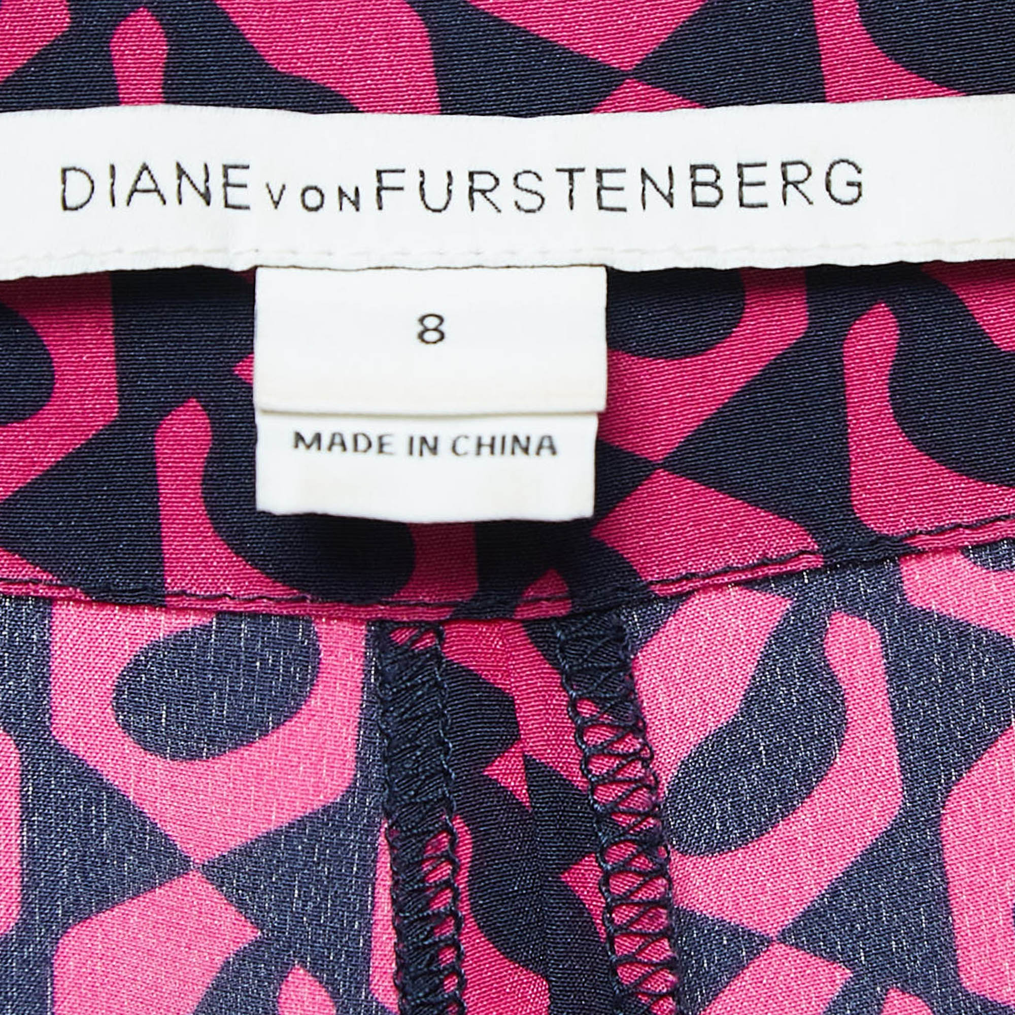 Diane Von Furstenberg Pink/Blue Printed Silk Petunia Pants M