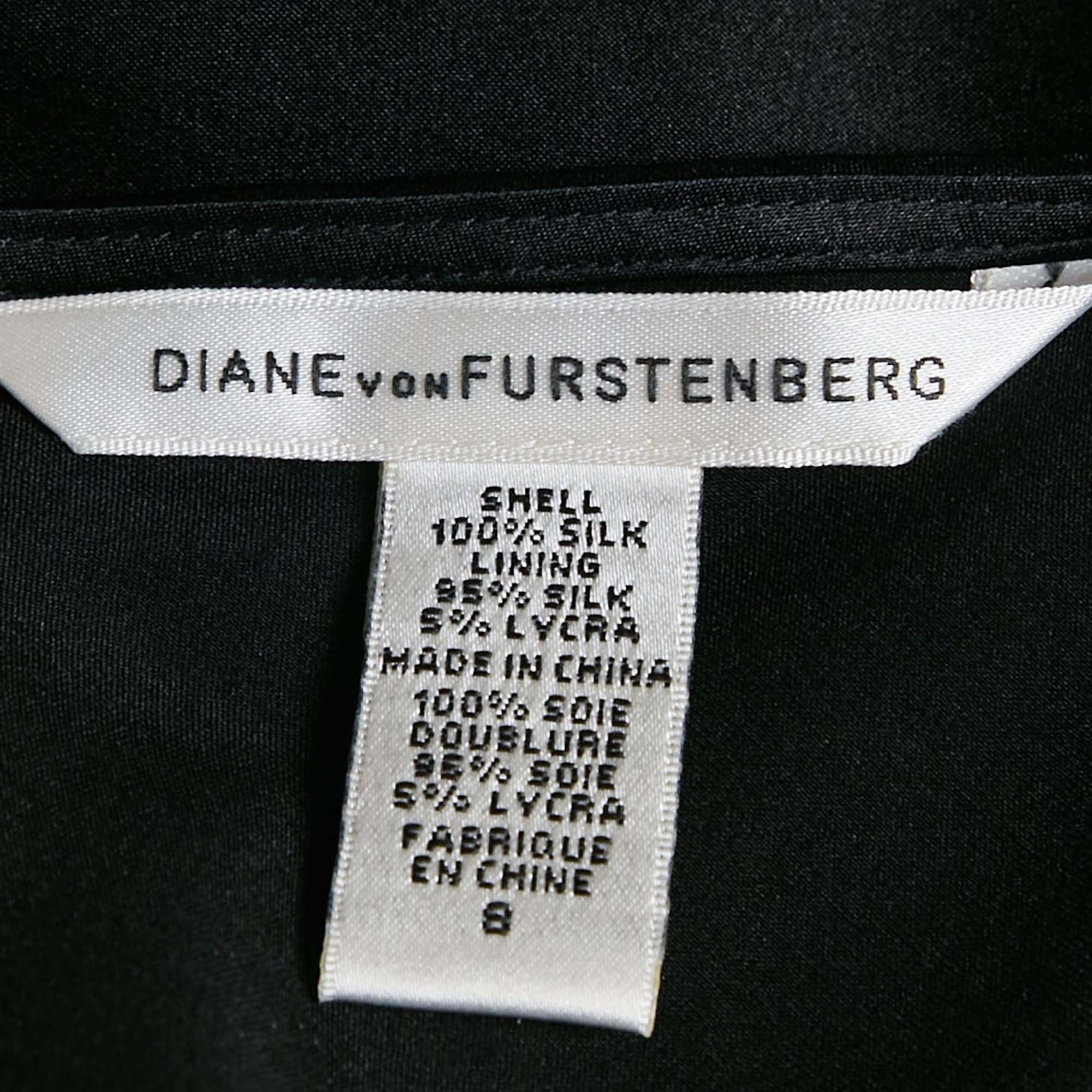 Diane Von Furstenberg Black Satin Silk Tenner Camisole M