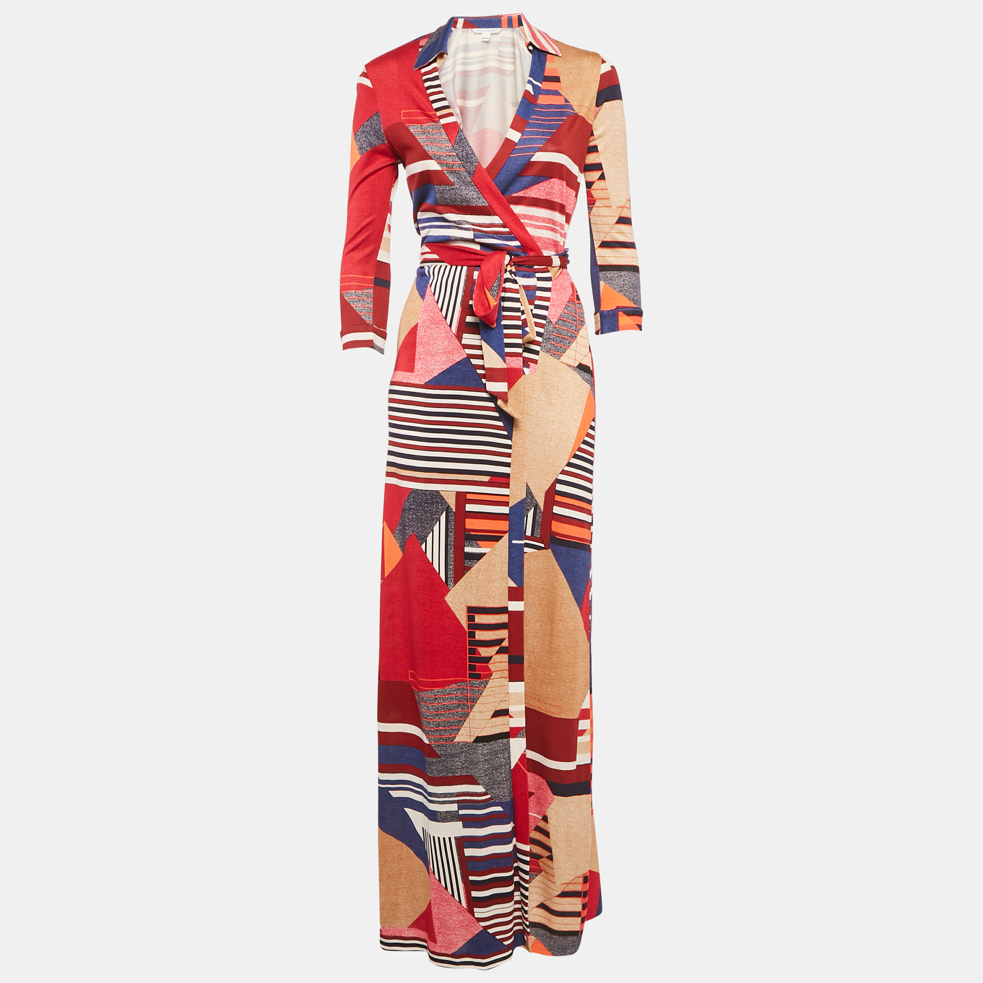 Diane Von Furstenberg Multicolor Geometric Print Silk Abigail Wrap Maxi Dress M
Diane Von Furstenberg Multicolor Geometric Print Silk Abigail Wrap Maxi Dress M