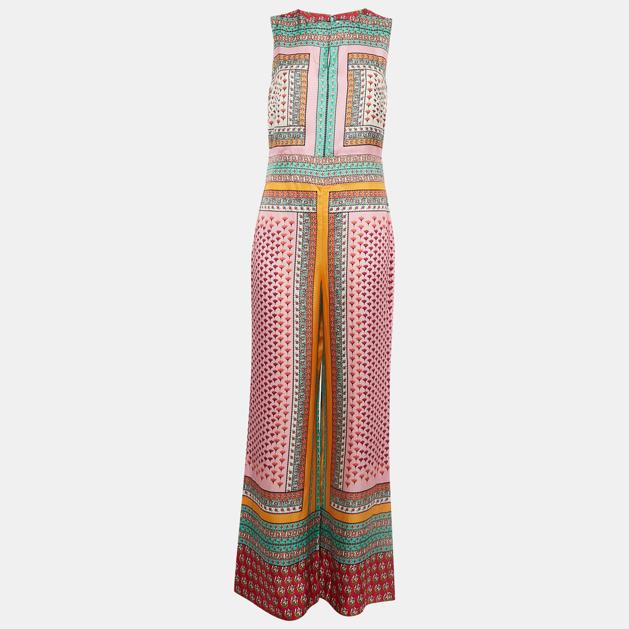 Diane Von Furstenberg Pink/Blue Floral Print Silk Jalessa Jumpsuit M
Diane Von Furstenberg Pink/Blue Floral Print Silk Jalessa Jumpsuit M