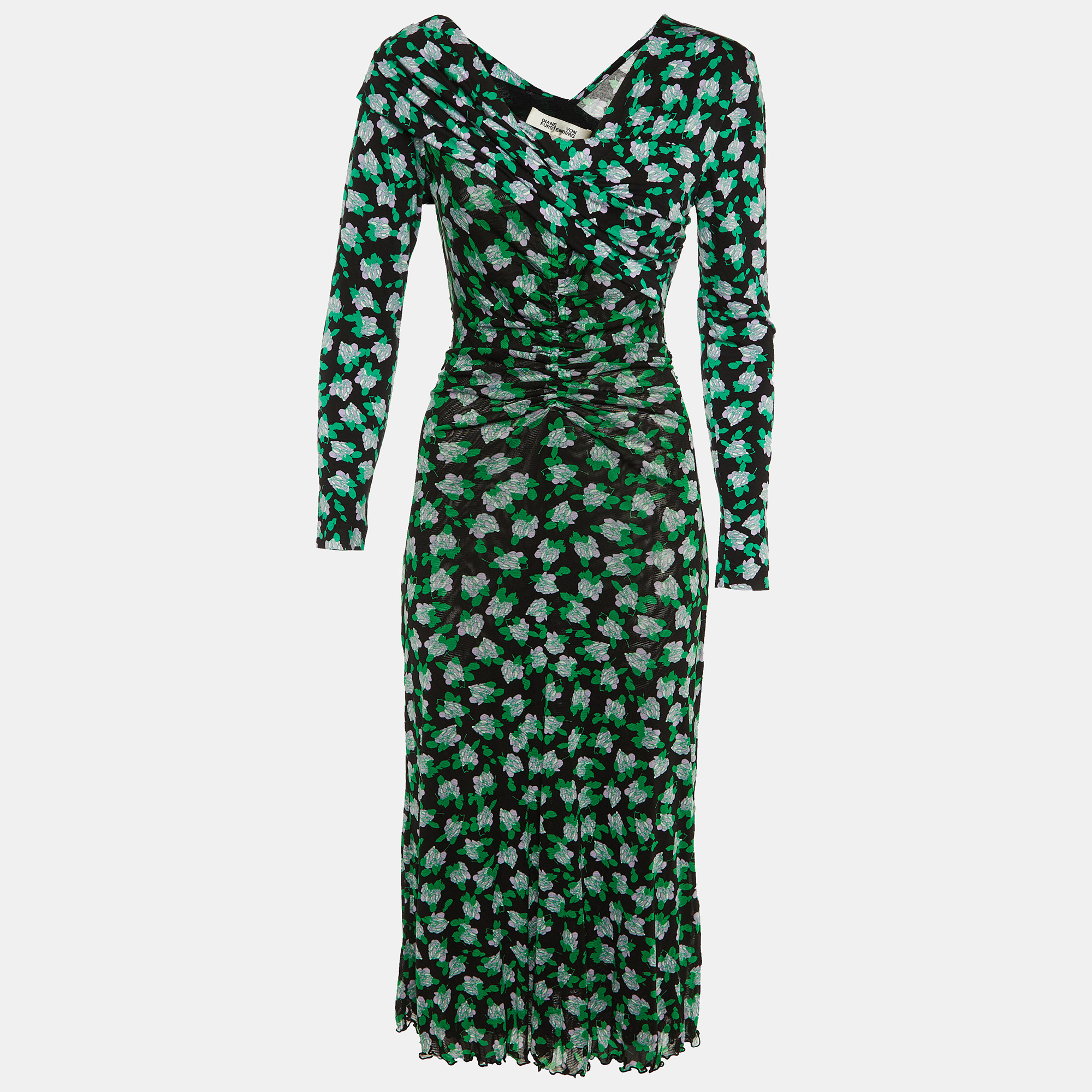 Diane Von Furstenberg Black Floral Print Jersey & Mesh Leia Midi Dress S
Diane Von Furstenberg Black Floral Print Jersey & Mesh Leia Midi Dress S