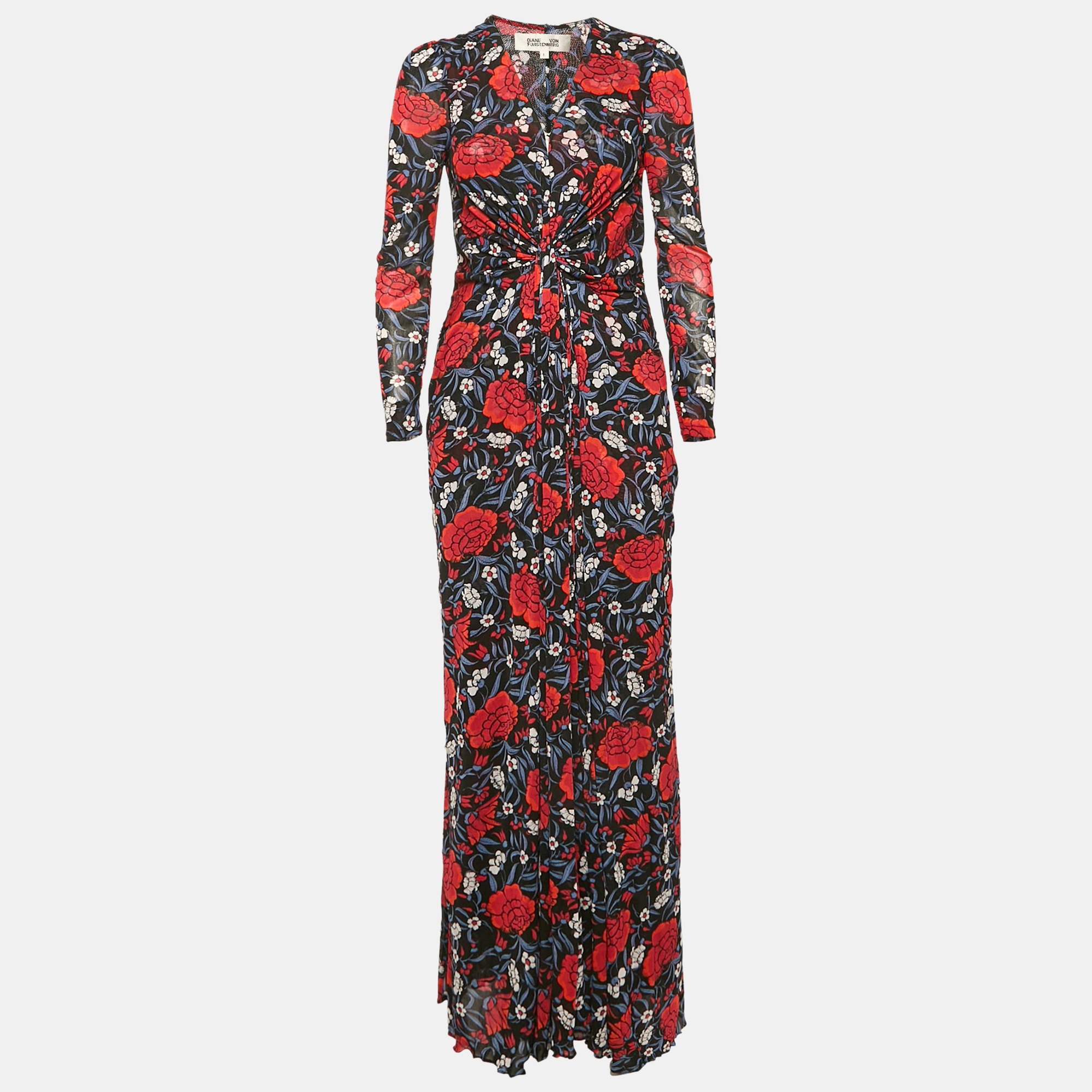 Diane Von Furstenberg Black Floral Print Jersey Long Sleeve Maxi Dress L
Diane Von Furstenberg Black Floral Print Jersey Long Sleeve Maxi Dress L