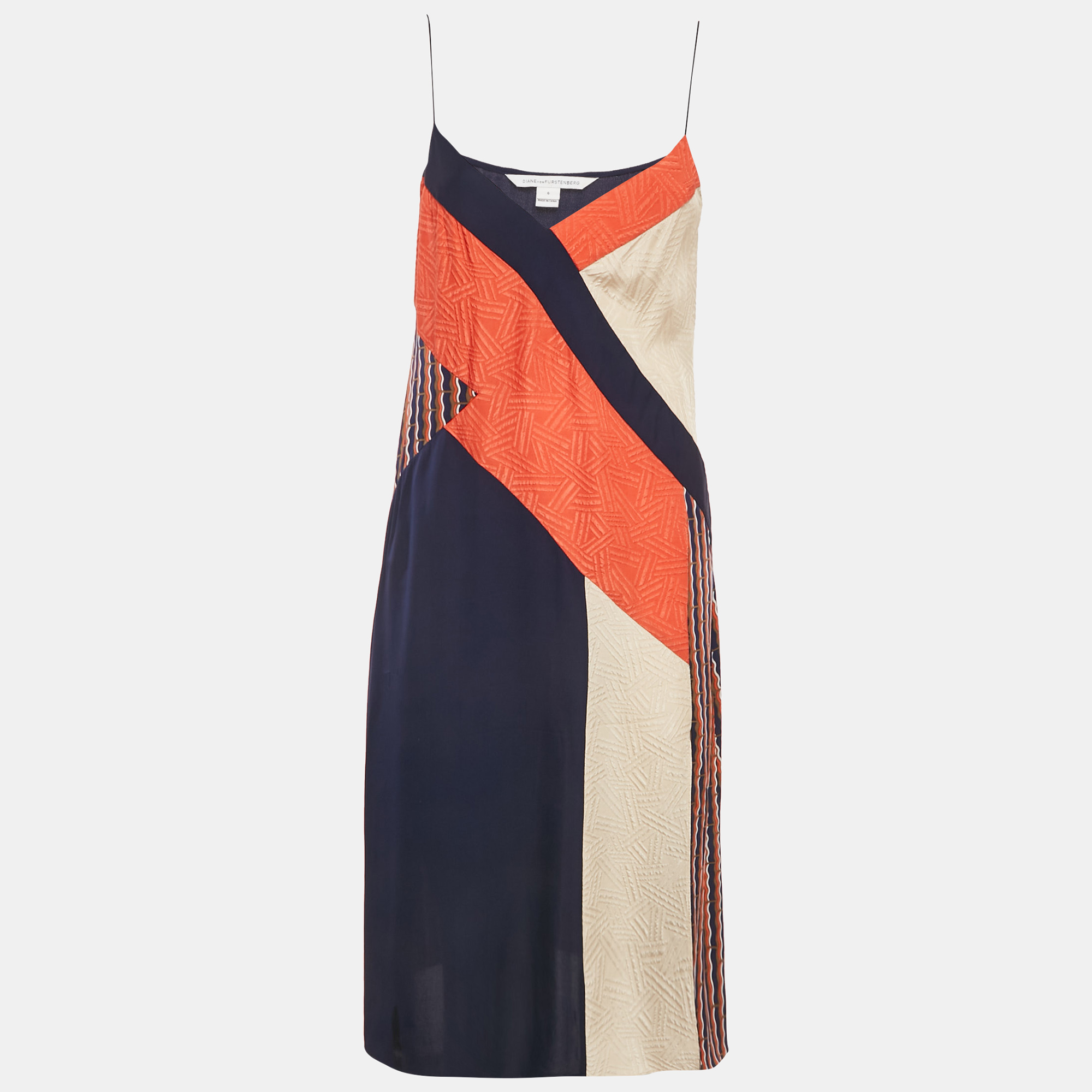 Diane Von Furstenberg Multicolor Textured Silk Frederica Midi Dress M - Diane Von Furstenberg - Modalova