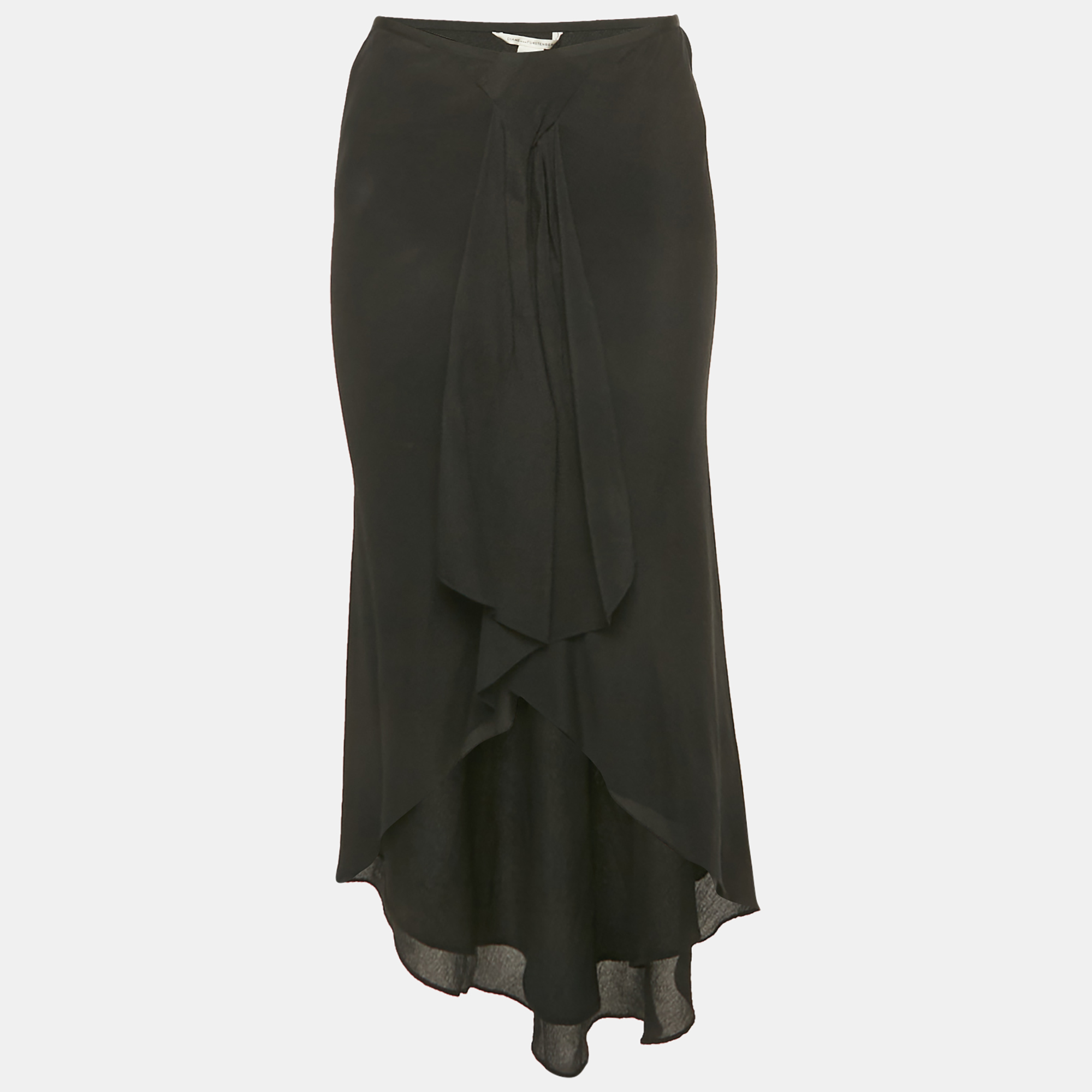 Diane Von Furstenberg Blue Silk Ruffled Asymmetric Skirt M - Diane Von Furstenberg - Modalova