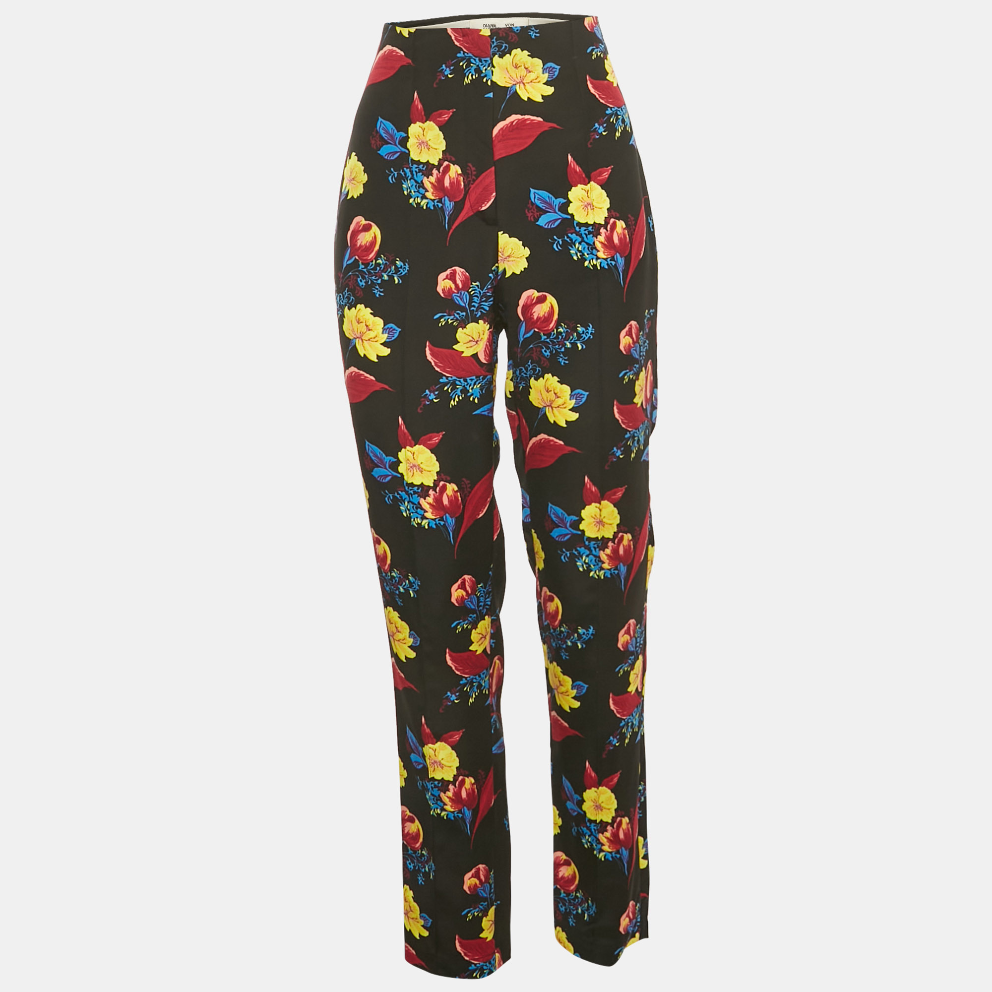 Diane Von Furstenberg Black Printed Crepe Trousers M - Diane Von Furstenberg - Modalova