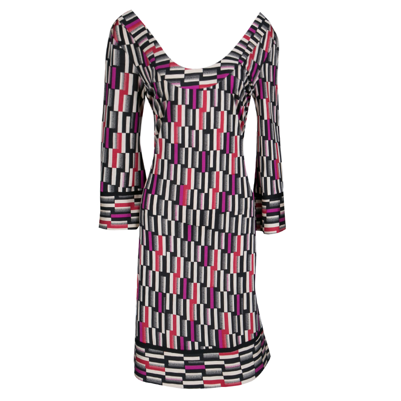 

Diane Von Furstenberg Multicolor Printed Silk Jersey Aggie Shift Dress