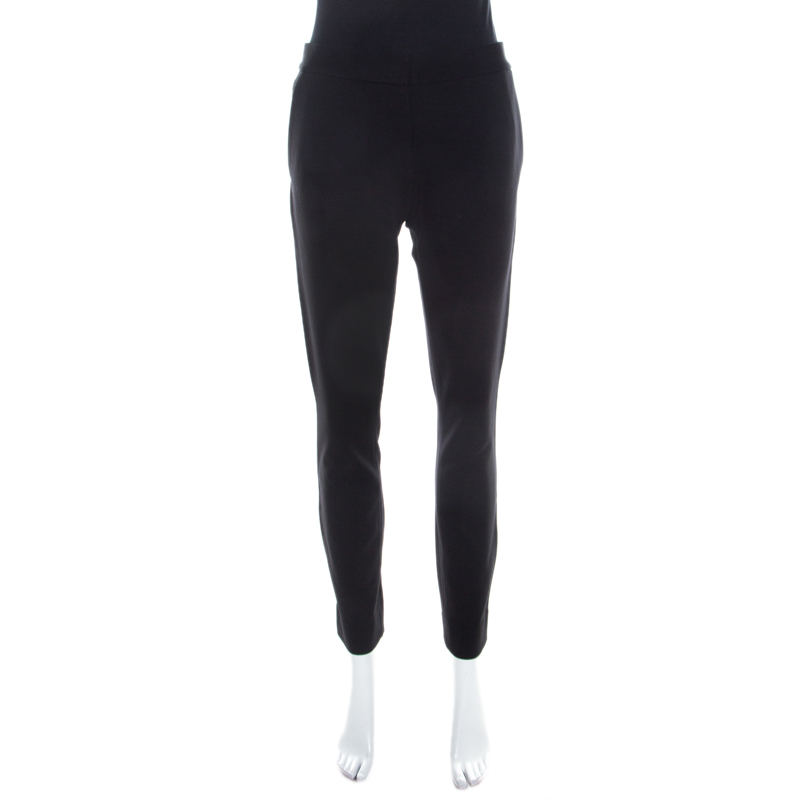 Image of Diane von Furstenberg Black Stretch Cotton Cropped Genesis Pants M