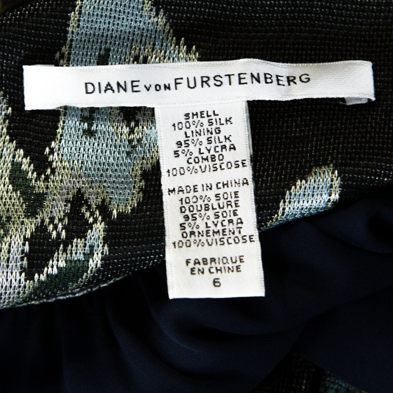 Diane Von Furstenberg Blue Deco Print Silk Tabalah Tunic Dress M