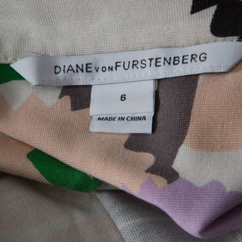 Diane Von Furstenberg Multicolor Printed Silk Jersey Nicole Tunic M