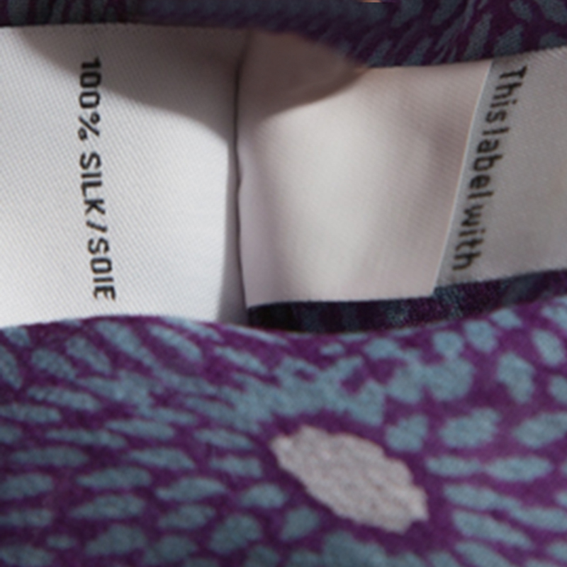 Diane Von Furstenberg Purple Printed Chiffon Tadd Maxi Dress M