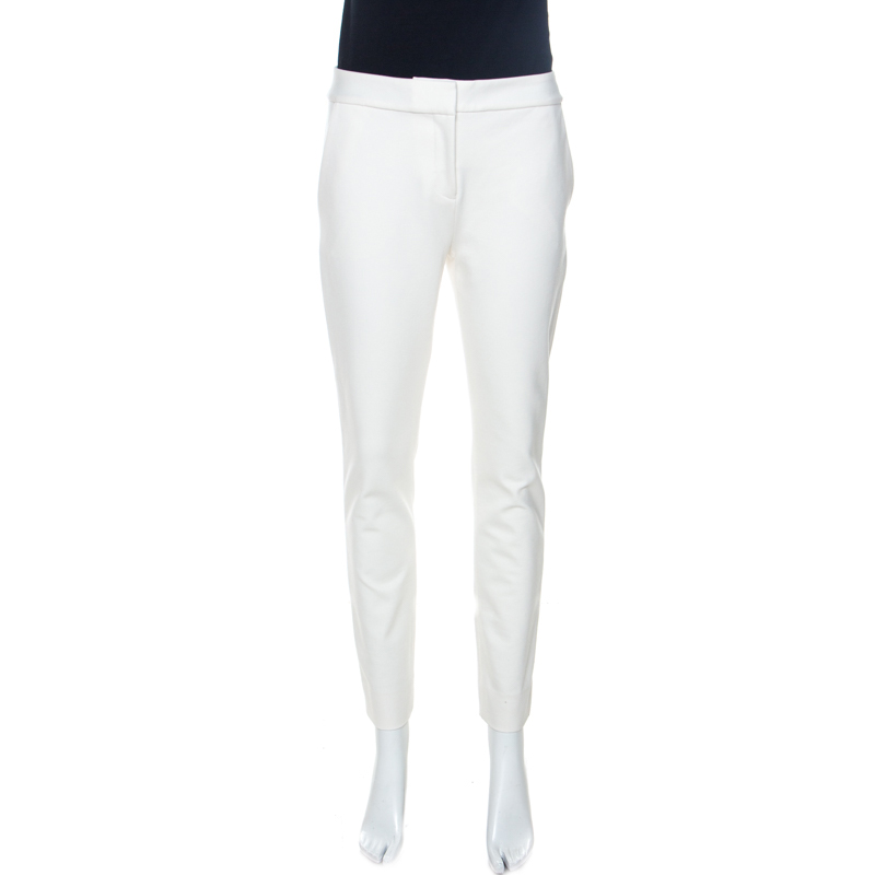 Image of Diane von Furstenberg Off White Stretch Knit Genesis Pants M