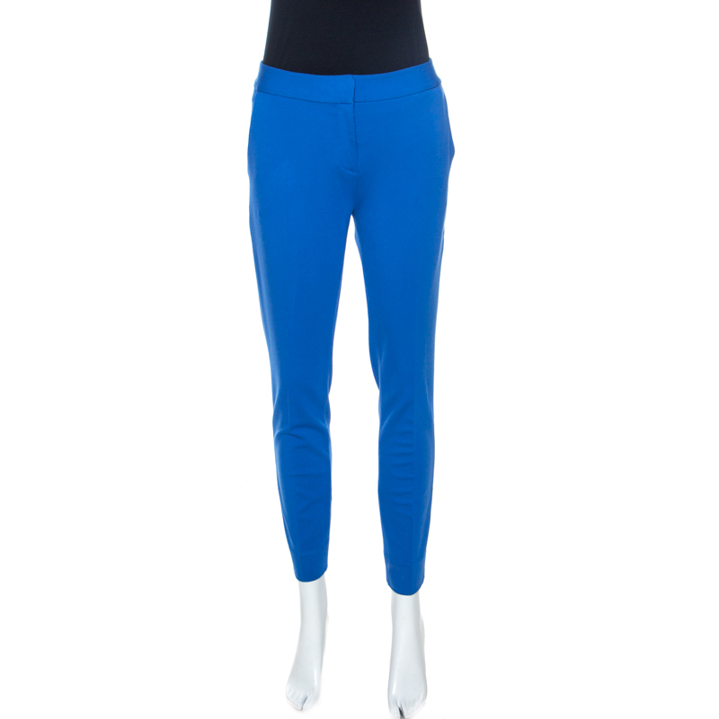 Image of Diane von Furstenberg Blue Stretch Knit Genesis Pants M