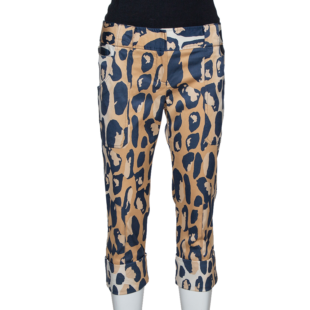 Image of Diane von Furstenberg Beige Animal Print Silk Ewan Capri Pants M