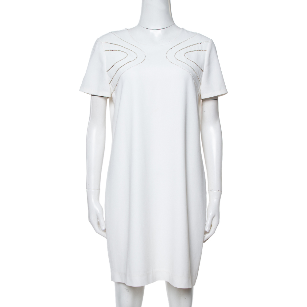 Image of Diane von Furstenberg White Crepe Cecilia Shift Dress M
