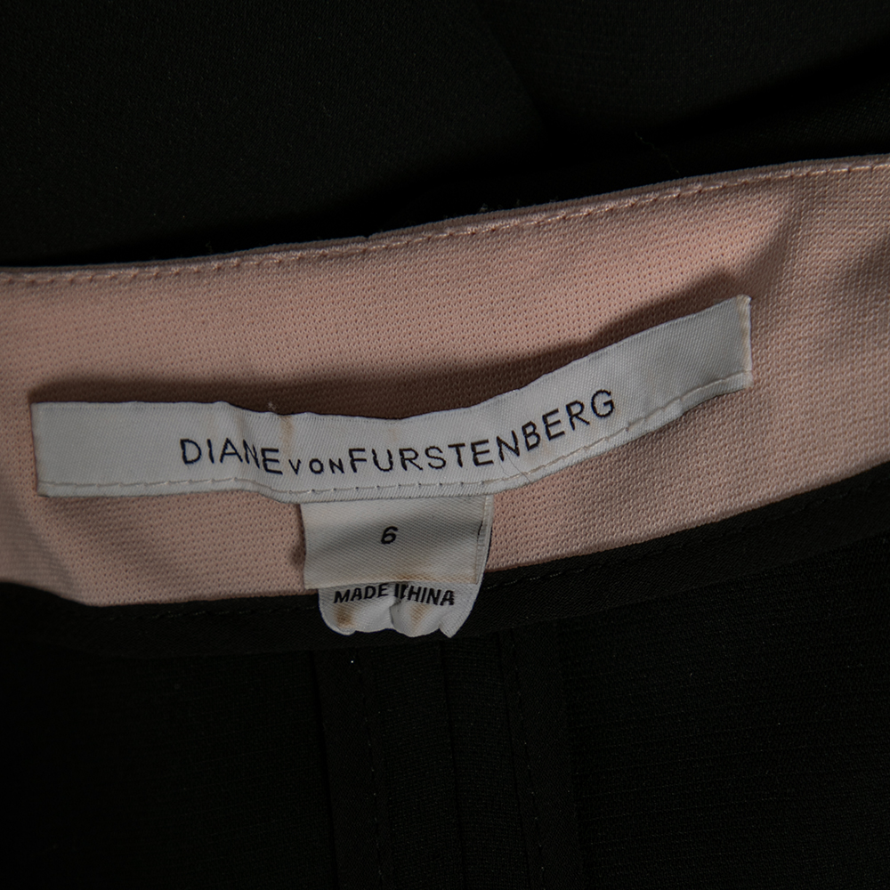 Diane Von Furstenberg Colorblock Crepe & Tweed Paneled Katherine Dress M