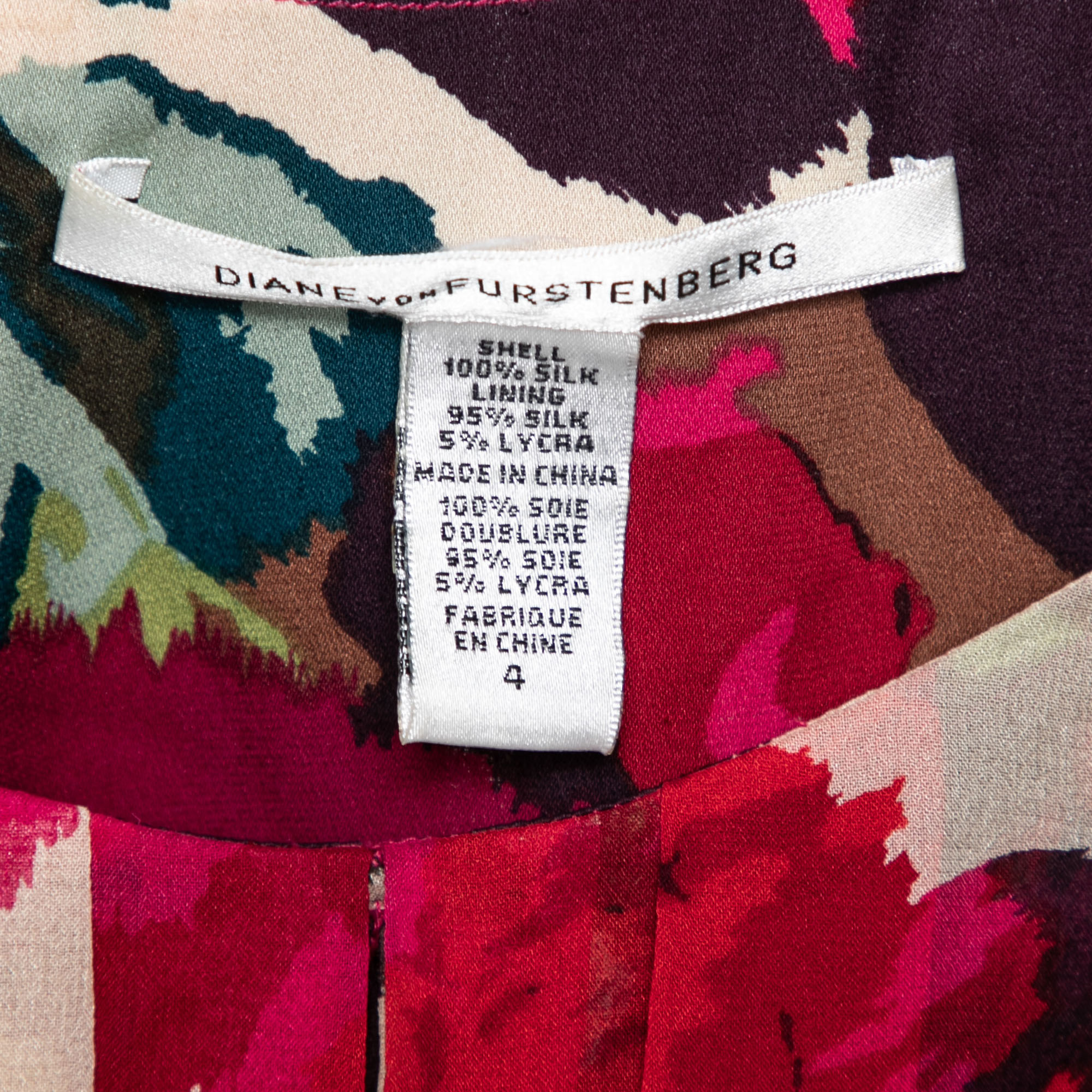 Diane Von Furstenberg Multicolor Printed Silk Elenka Mini Dress S