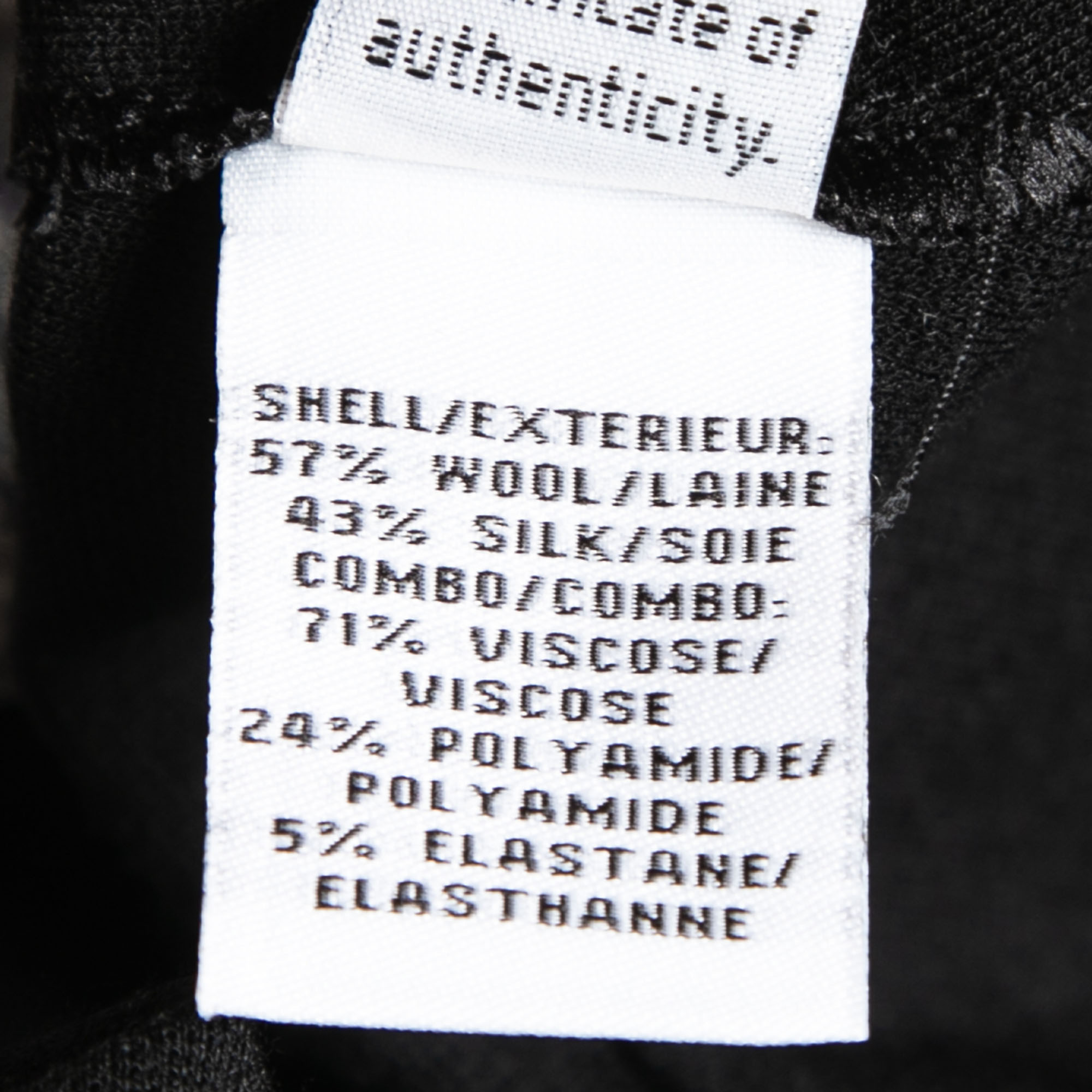 Diane Von Furstenberg Black Python Print Silk & Wool Mae Mikado Skirt M