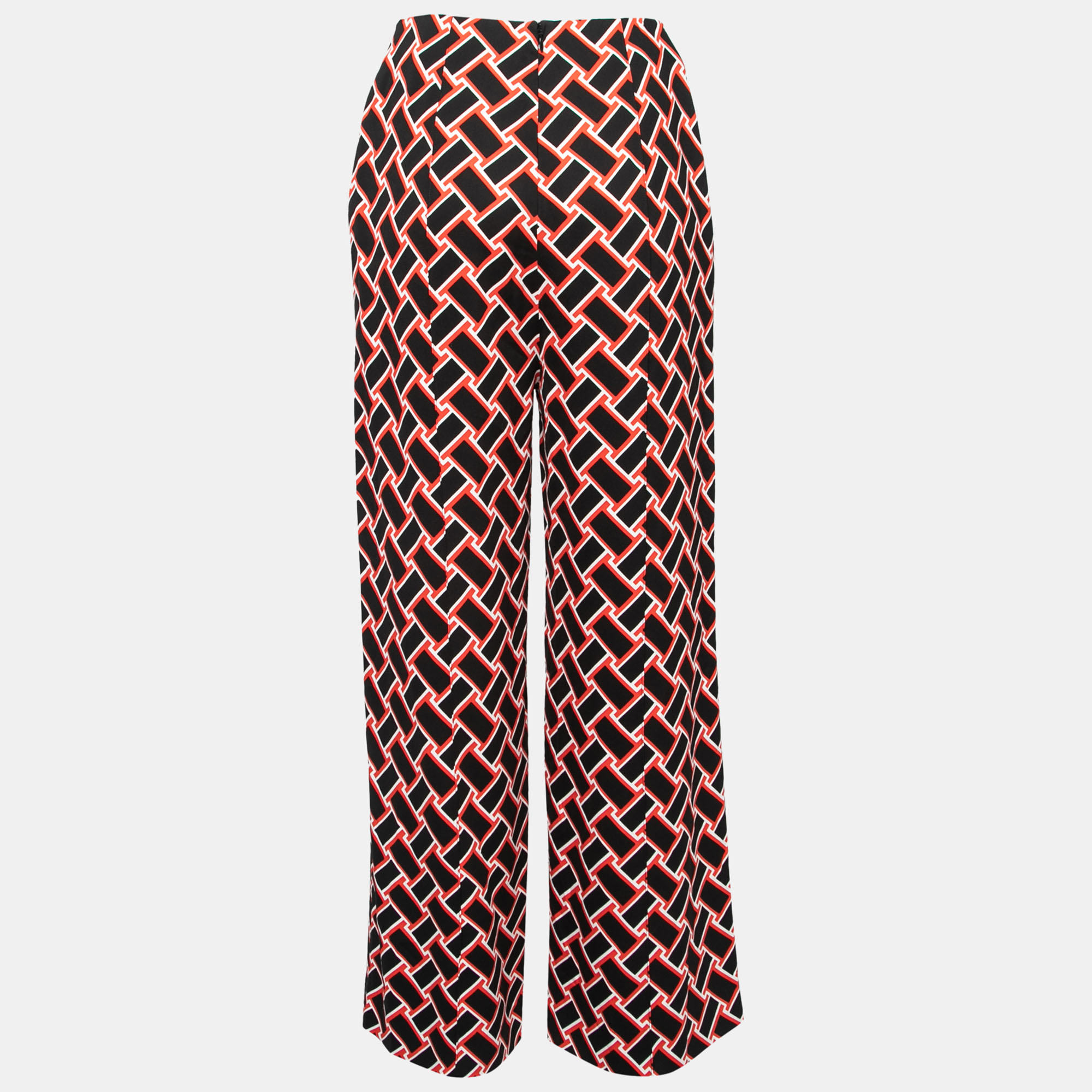Diane von Furstenberg Red & Black Printed Stretch Crepe Wide-Leg Trousers Waist 28
Diane von Furstenberg Red & Black Printed Stretch Crepe Wide-Leg Trousers Waist 28