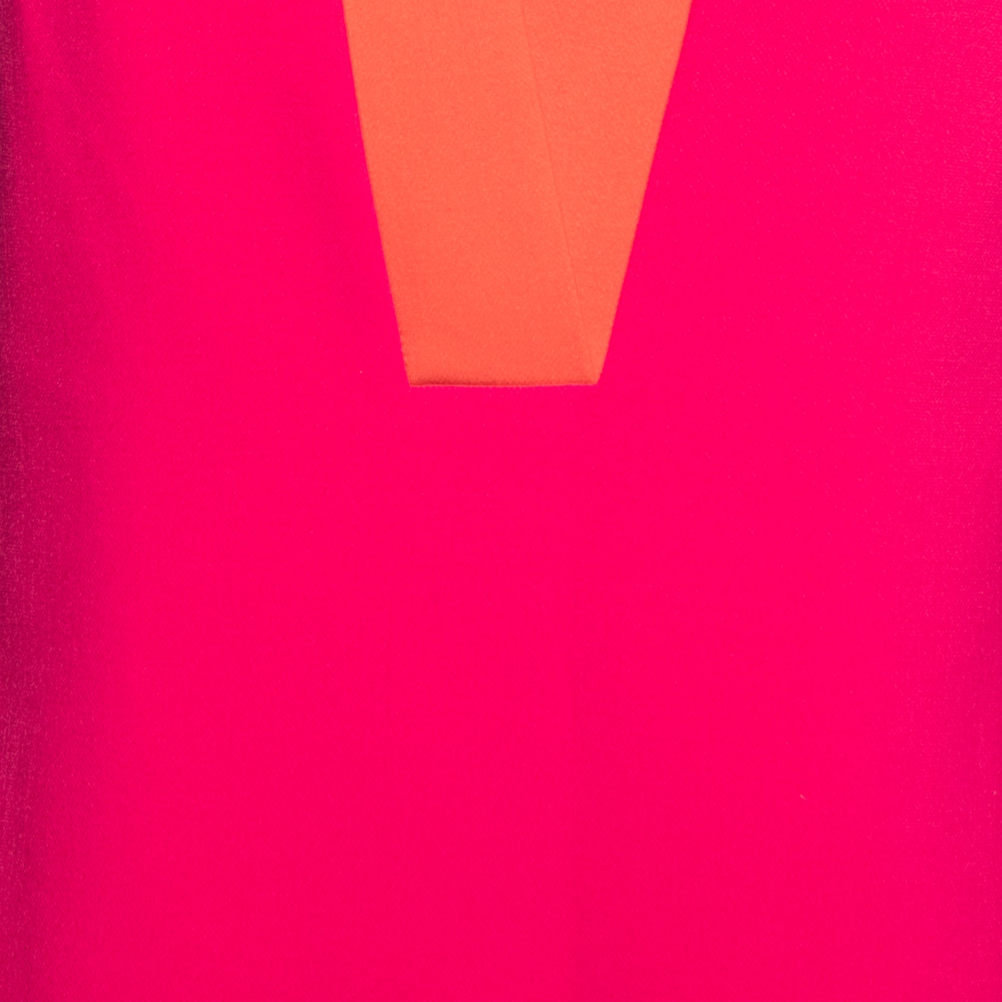 Diane Von Furstenberg Pink Colorblock Crepe Shift Dress S