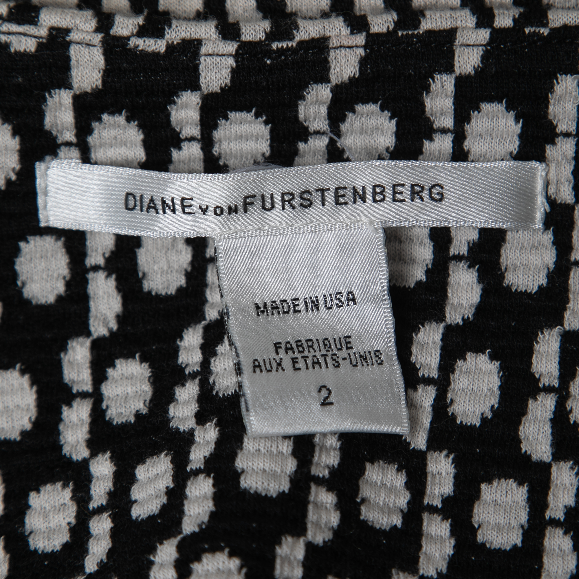 Diane Von Furstenberg Black Wool Jacquard Kawa Mini Skirt S