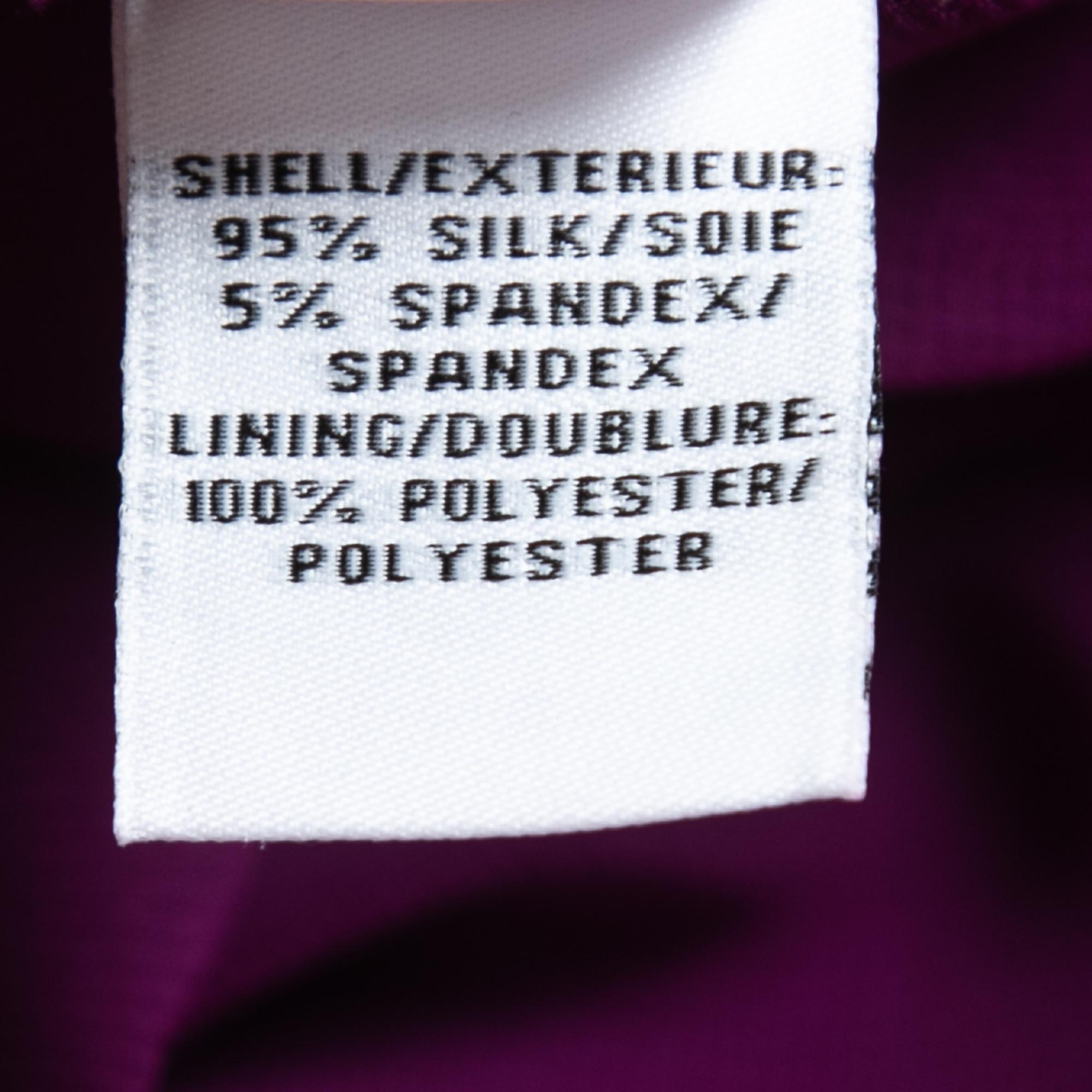 Diane Von Furstenberg Purple Silk Draped Midi Skirt S