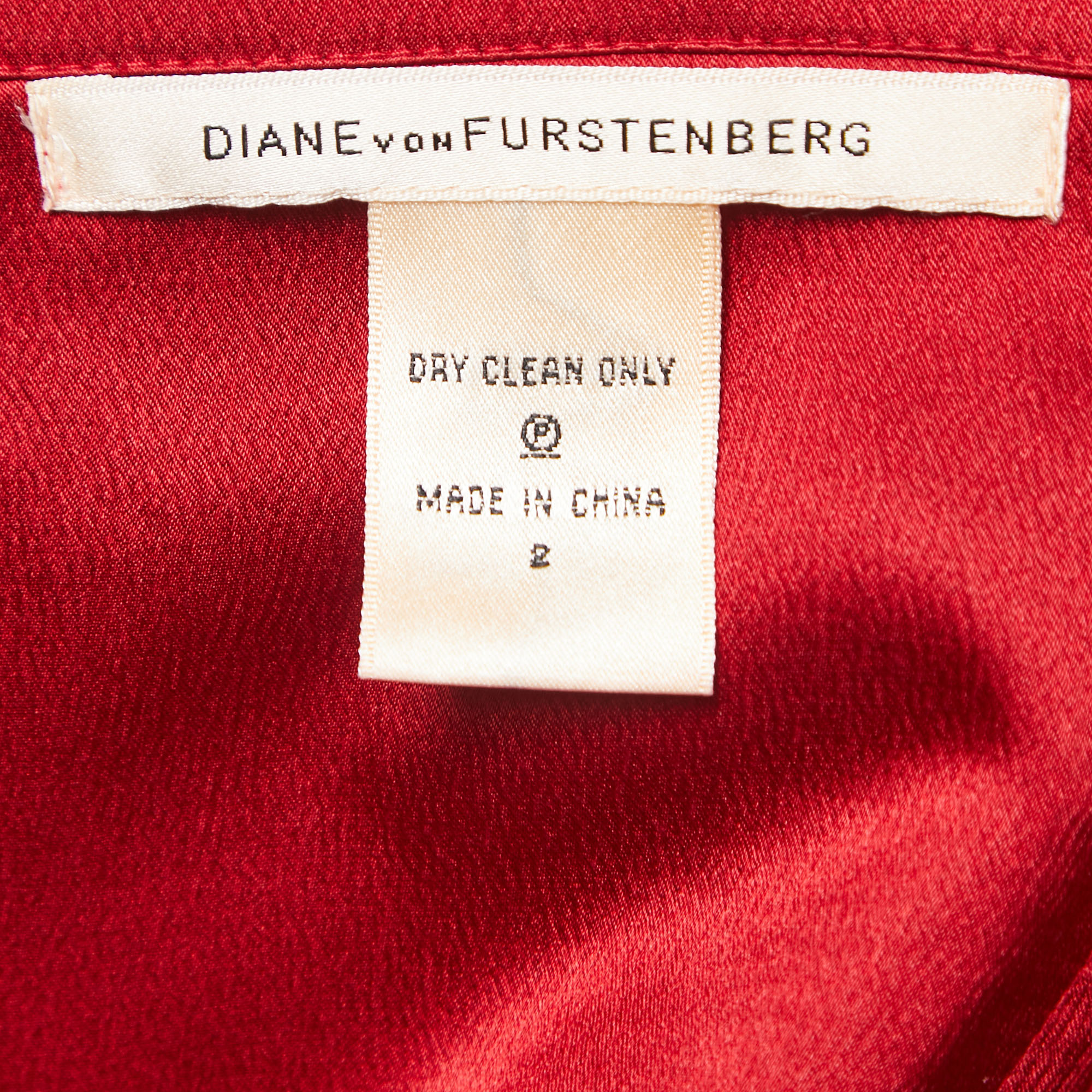 Diane Von Furstenberg Red Silk Crepe Valetta One Shoulder Mini Dress S