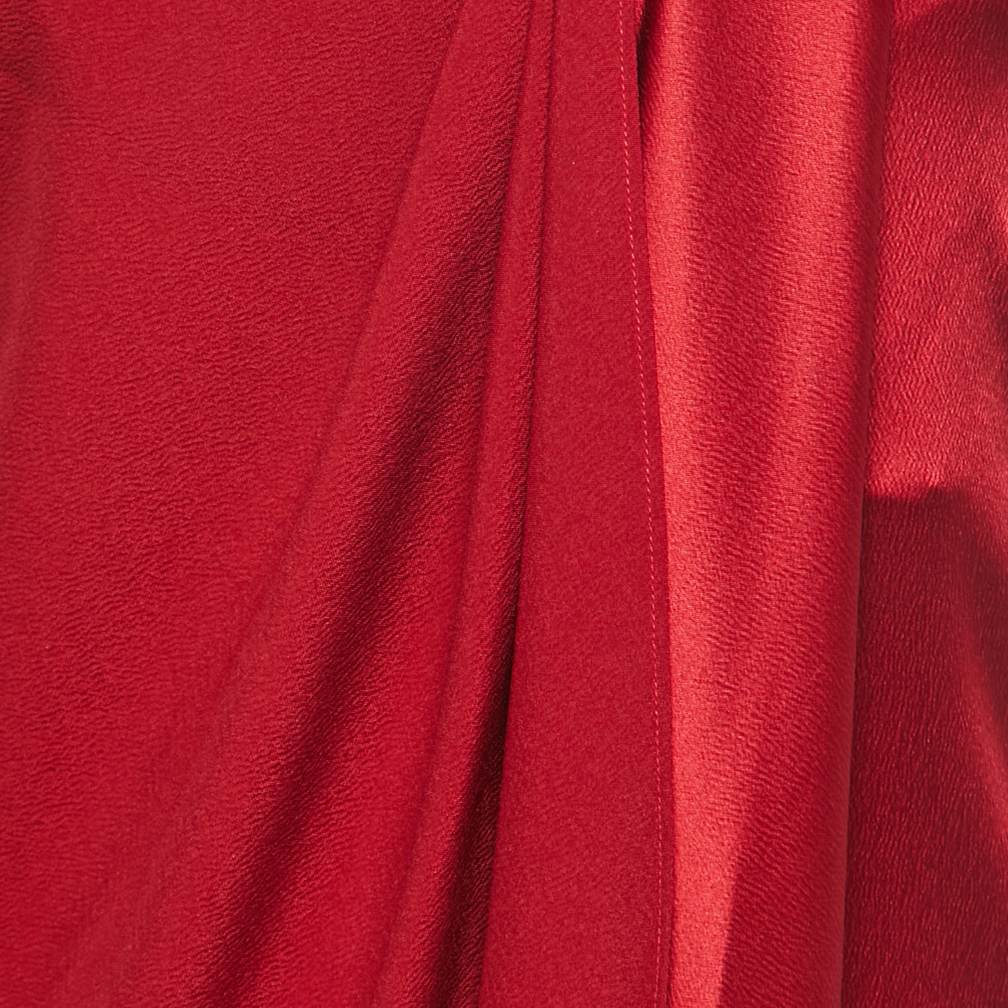 Diane Von Furstenberg Red Silk Crepe Valetta One Shoulder Mini Dress S