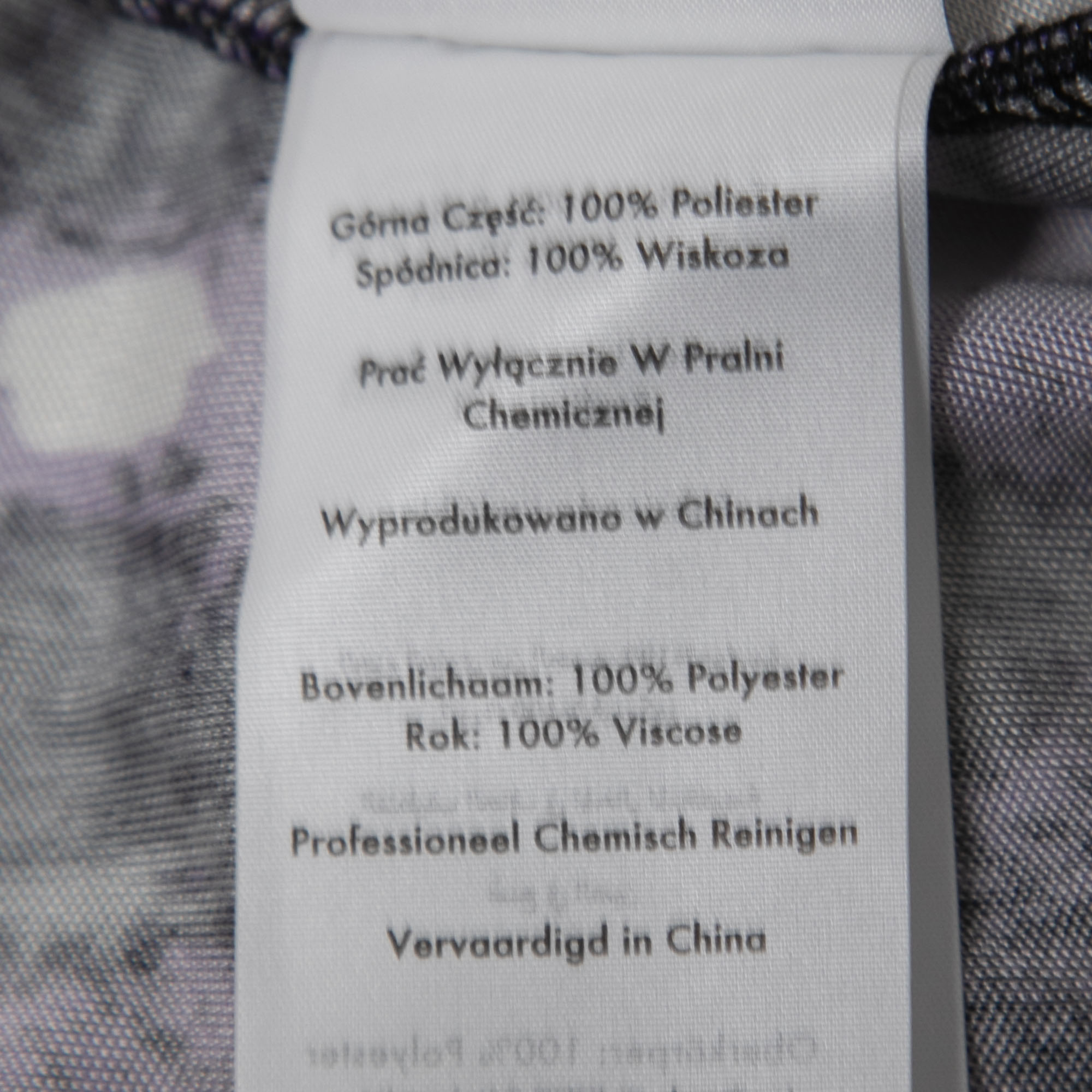 Diane Von Furstenberg Purple Printed Jersey & Crepe Long Sleeve Asymmetrical Midi Dress S