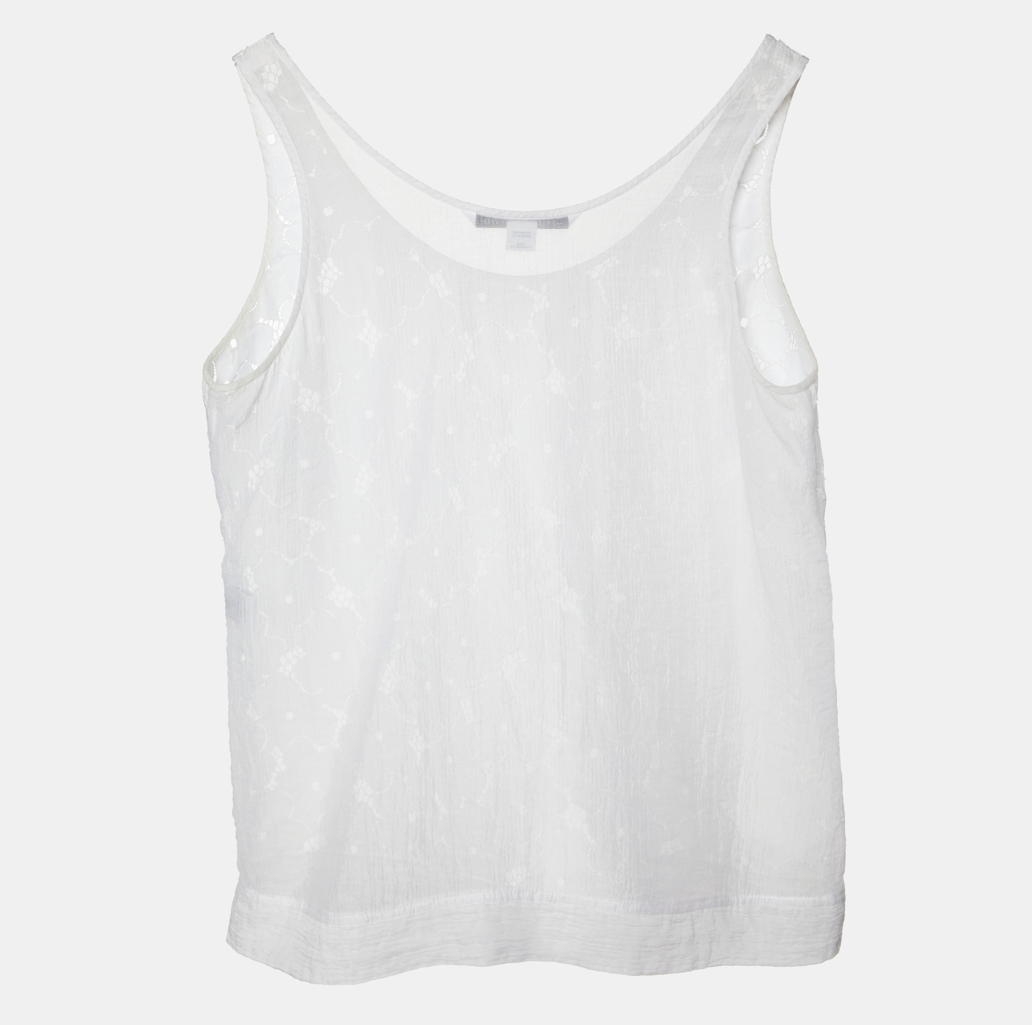 Diane Von Furstenberg White Lace Tank Top L