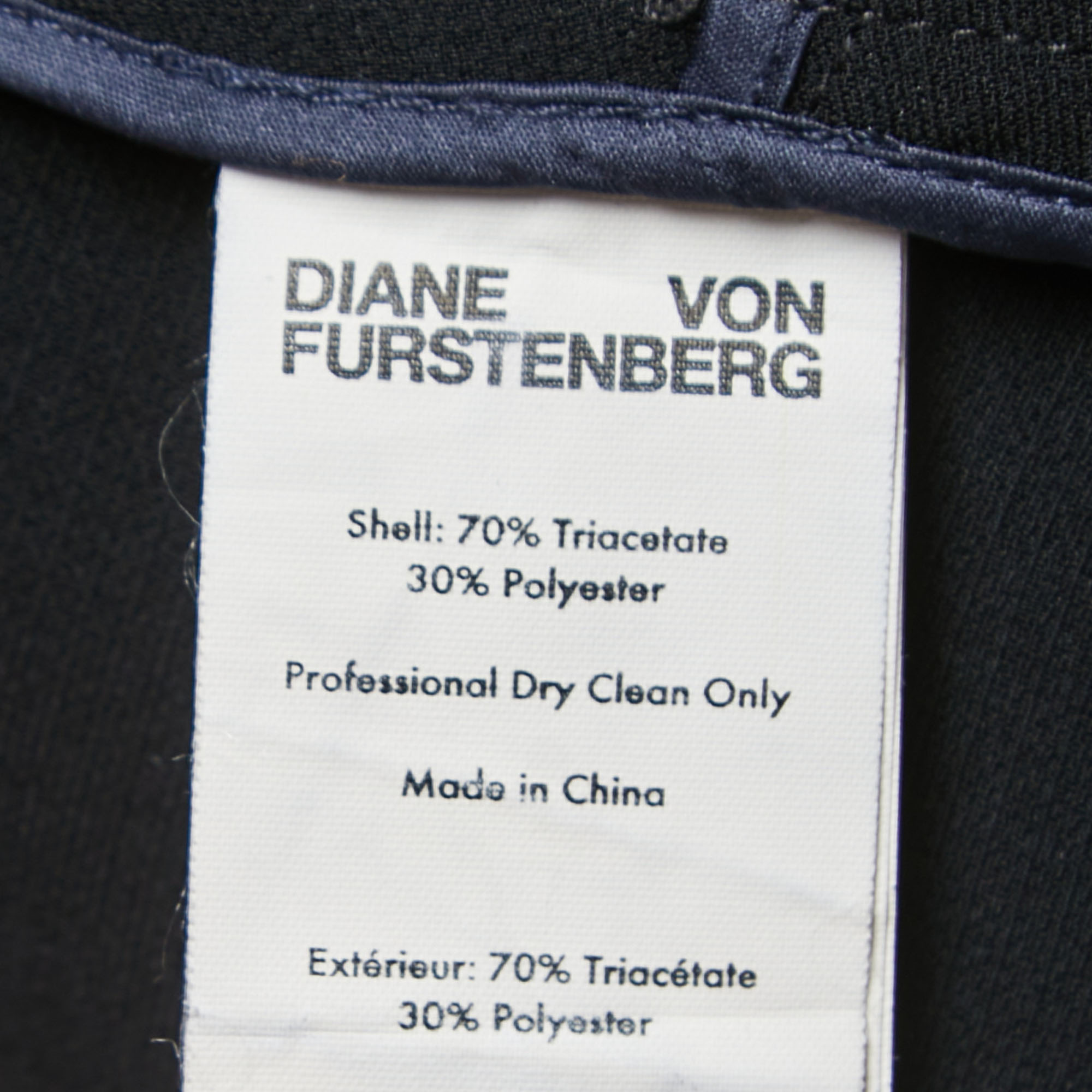 Diane Von Furstenberg Black Crepe Wrap Effect Midi Dress M