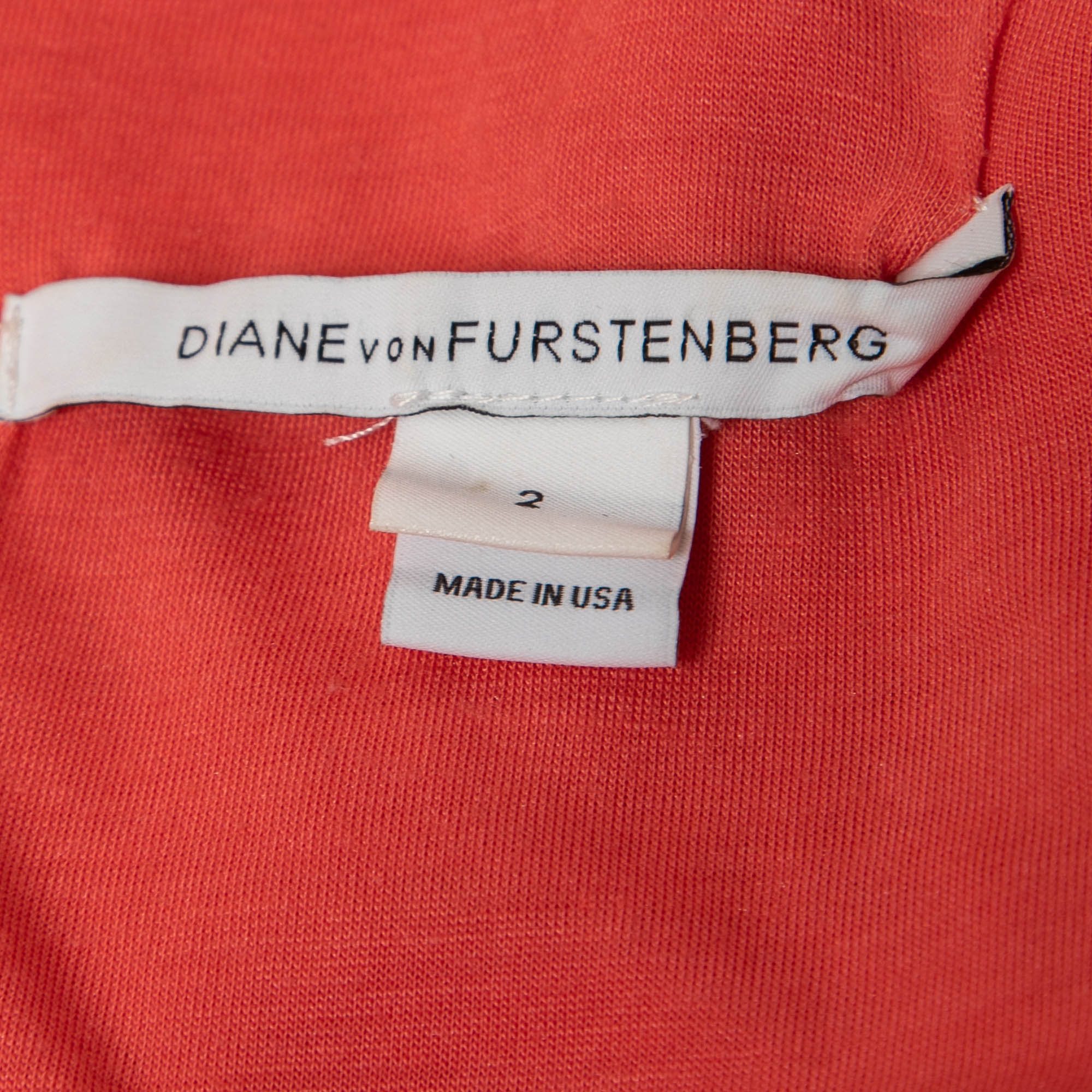 Diane Von Furstenberg Coral Pink Lace Long Sleeve Mini Dress S