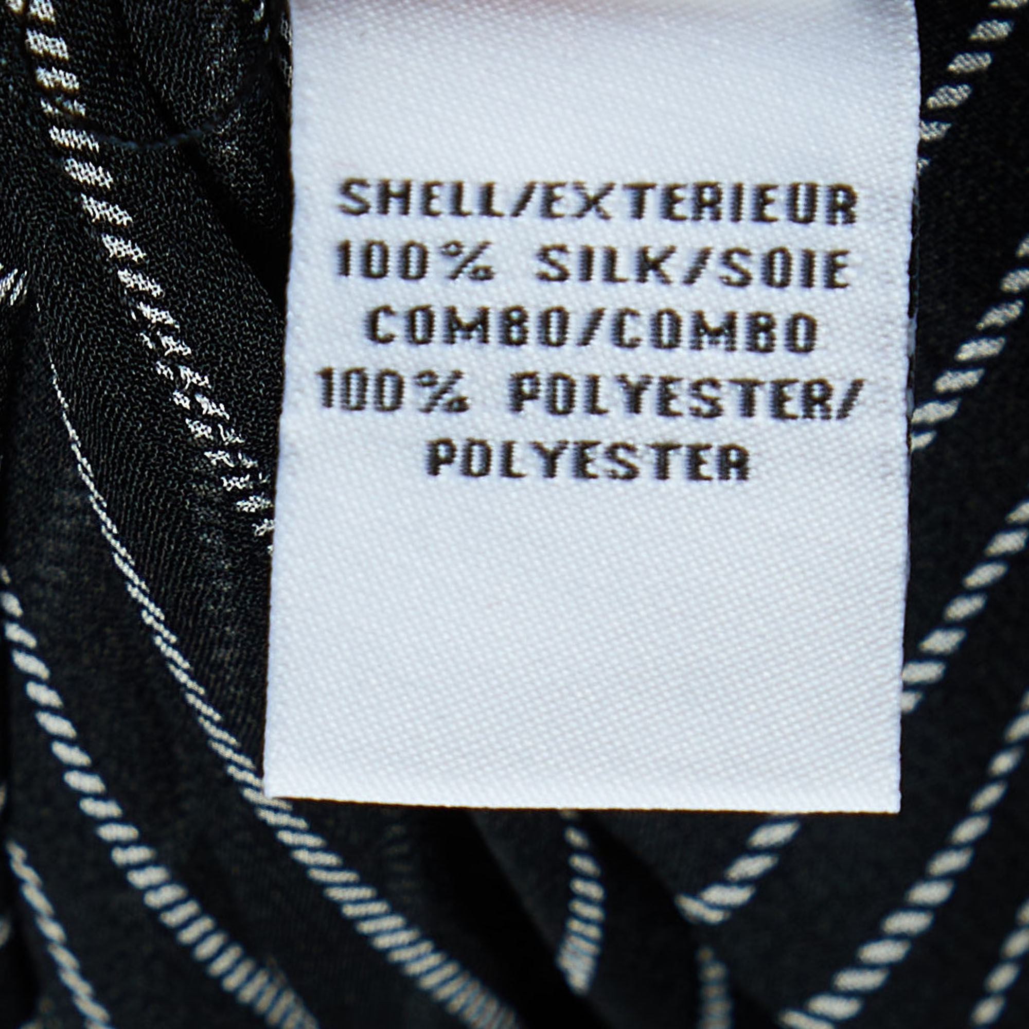 Diane Von Furstenberg Black Striped Silk Sheer Shirt L