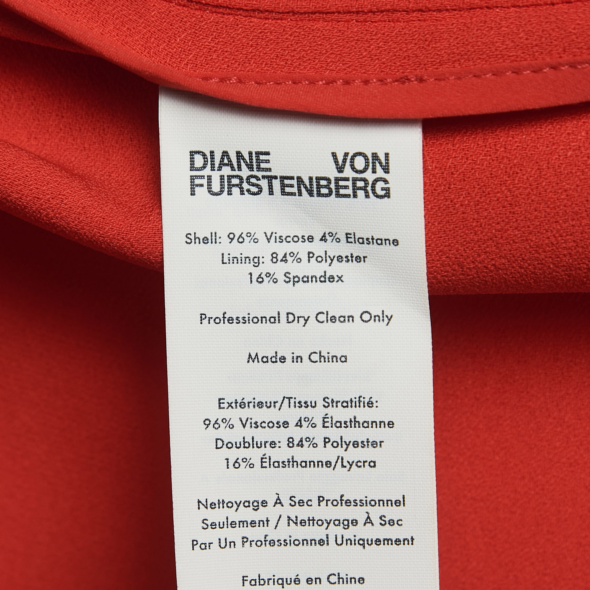 Diane Von Furstenberg Red Crepe Single-Button Blazer XL