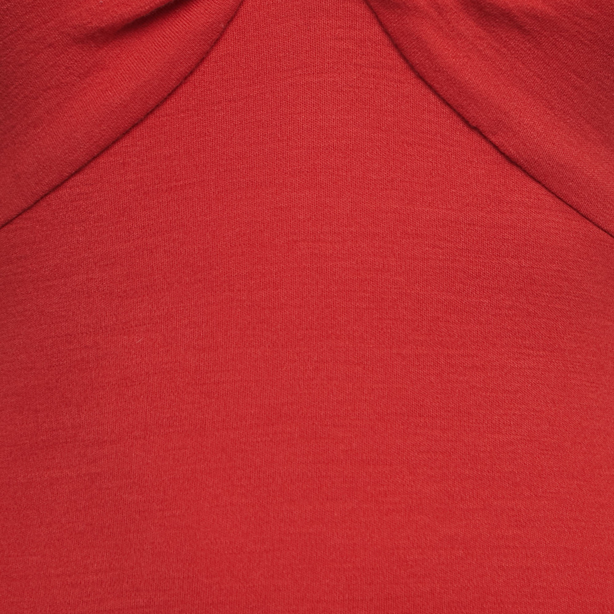 Diane Von Furstenberg Red Wool Knot Detail Mini Dress XS