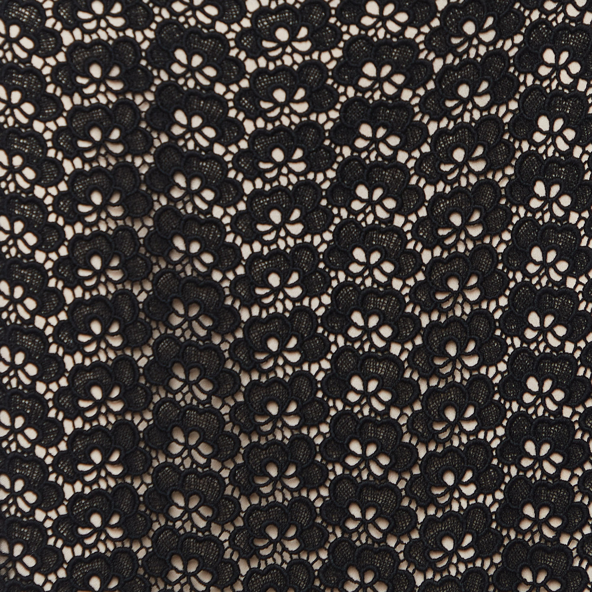 Diane Von Furstenberg Black Stevia Acorn Lace Mini Skirt L