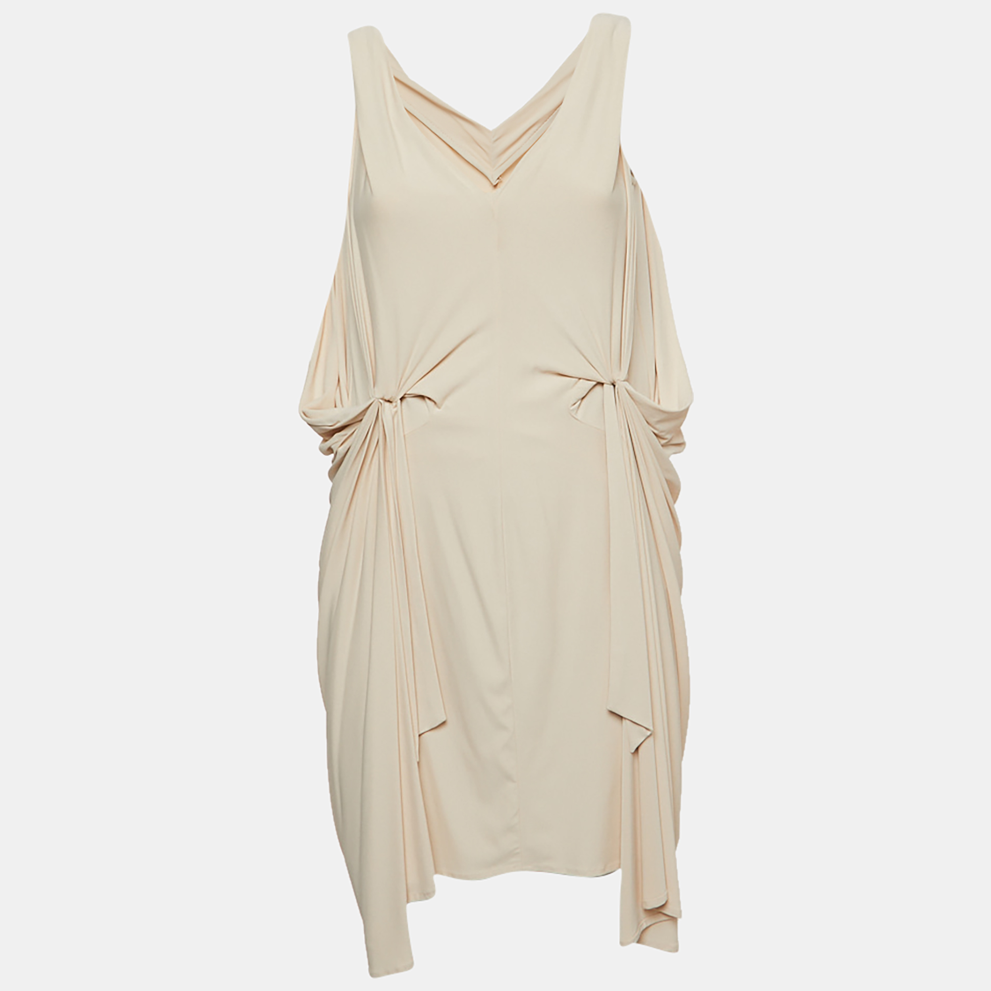Diane Von Furstenberg Cream Jersey Draped Milton Mini Dress XS