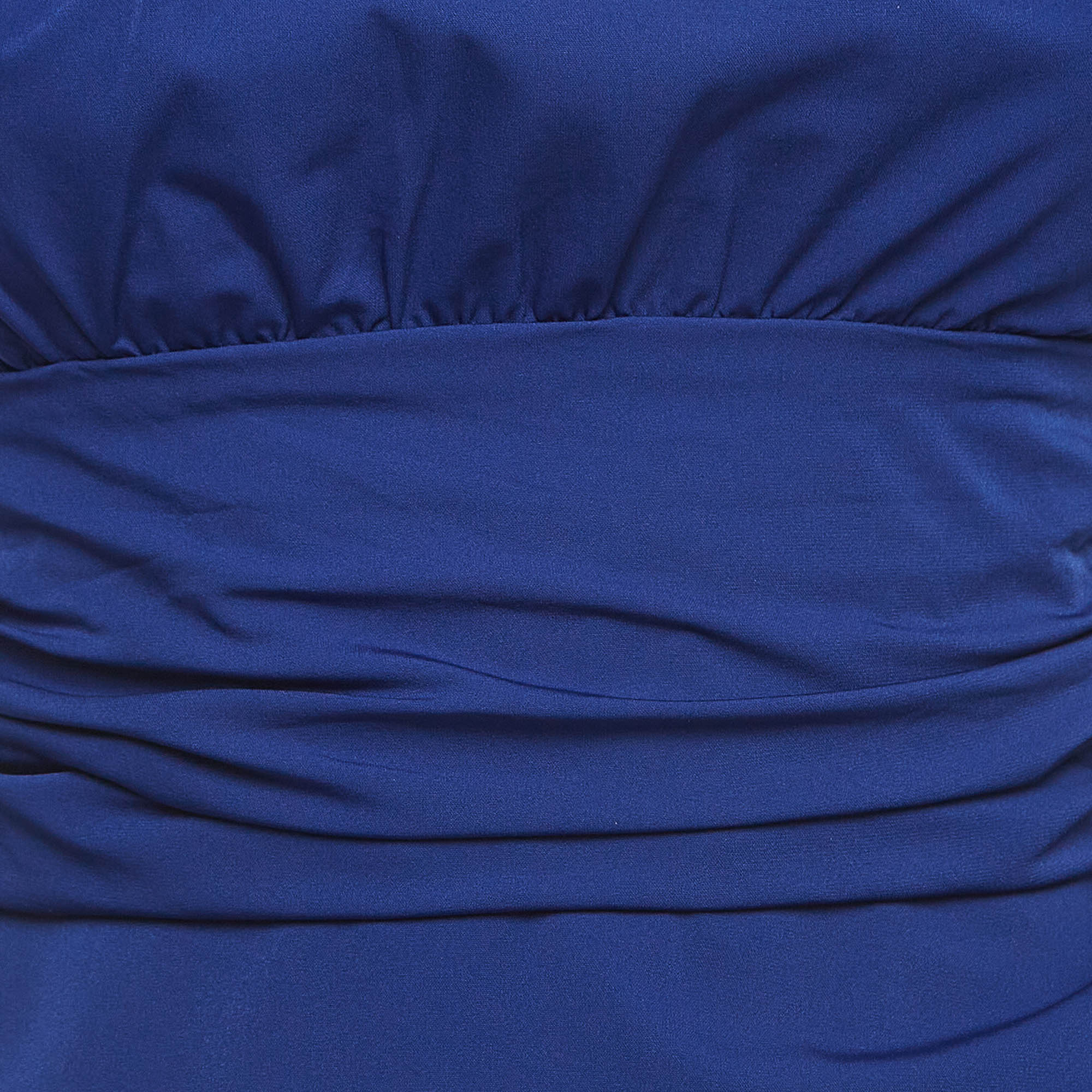 Diane Von Furstenberg  Blue Nylon Ruched Mini Dress S