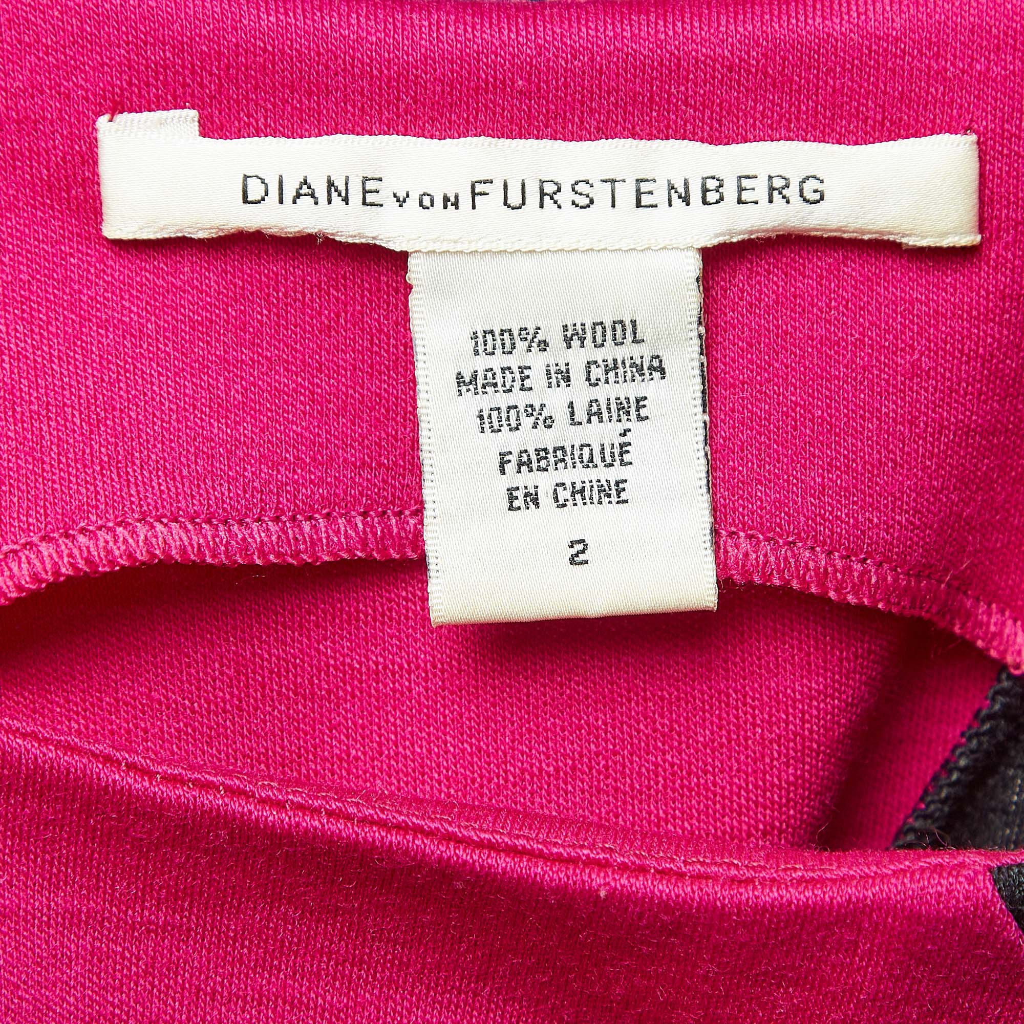 Diane Von Furstenberg Purple Wool Sleeveless Mini Dress S