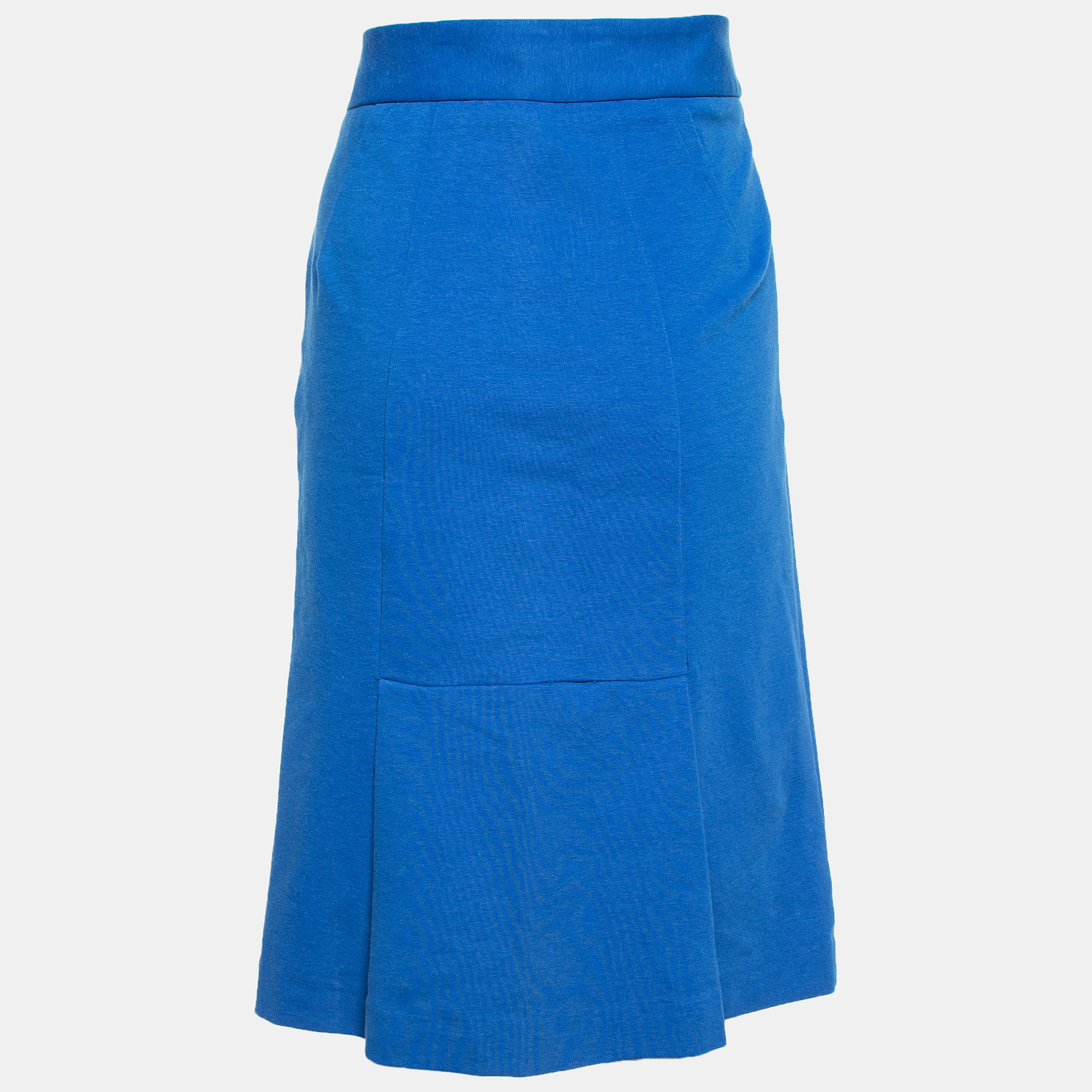 Diane Von Furstenberg Blue Cotton Knit Courgarette Skirt L