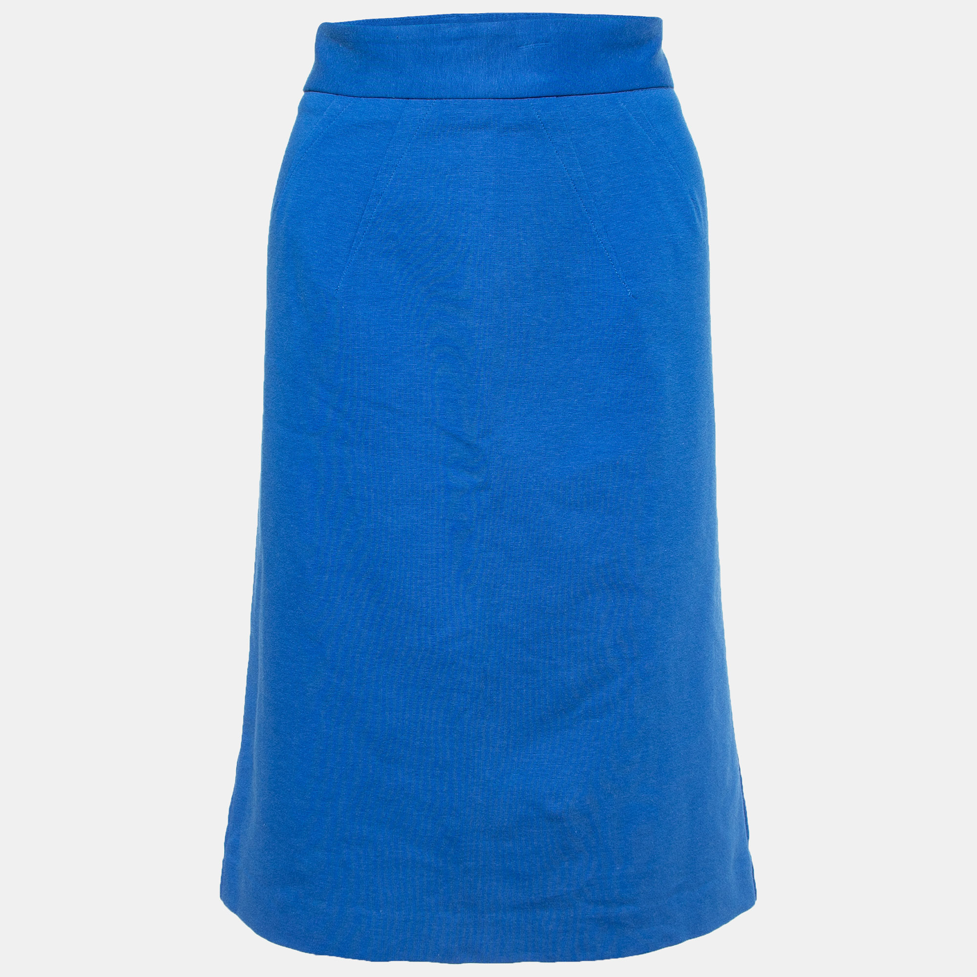 Diane Von Furstenberg Blue Cotton Knit Courgarette Skirt L