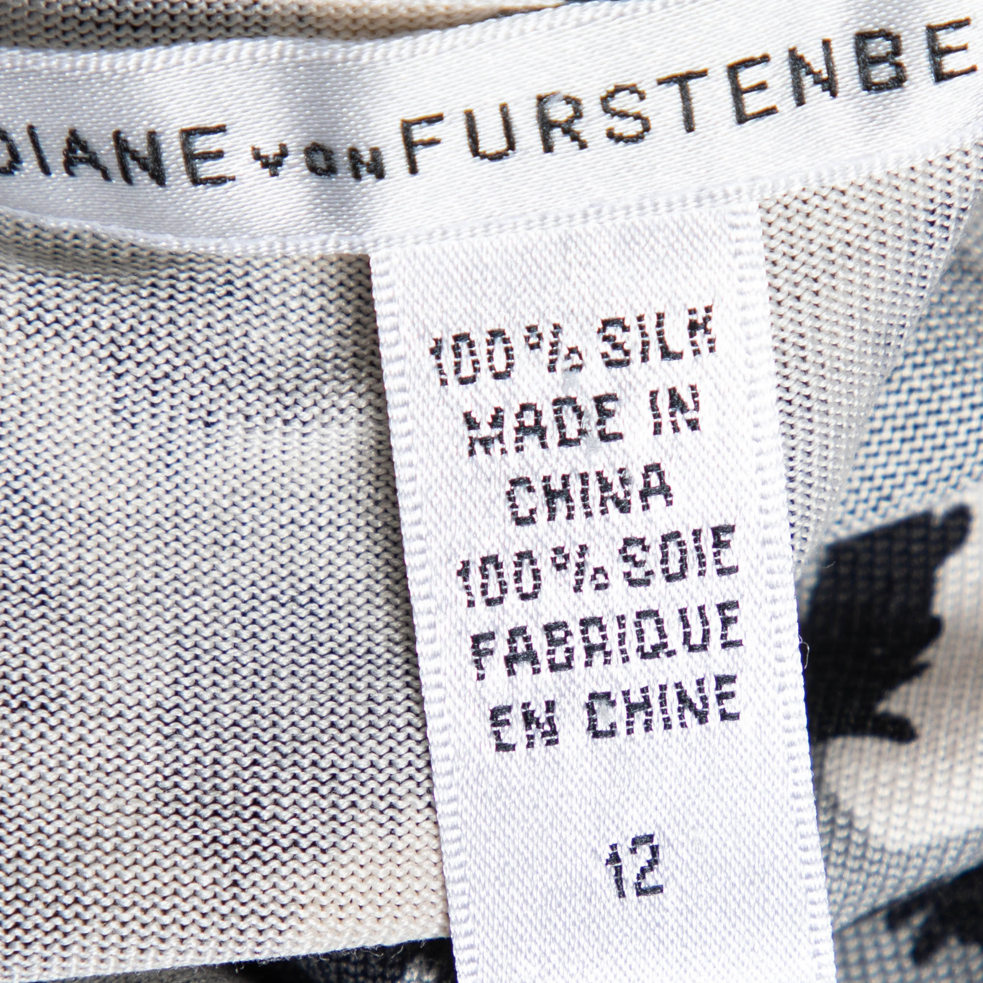 Diane Von Furstenberg Grey Animal Printed Silk Knit Ritanna Sleeveless Dress L