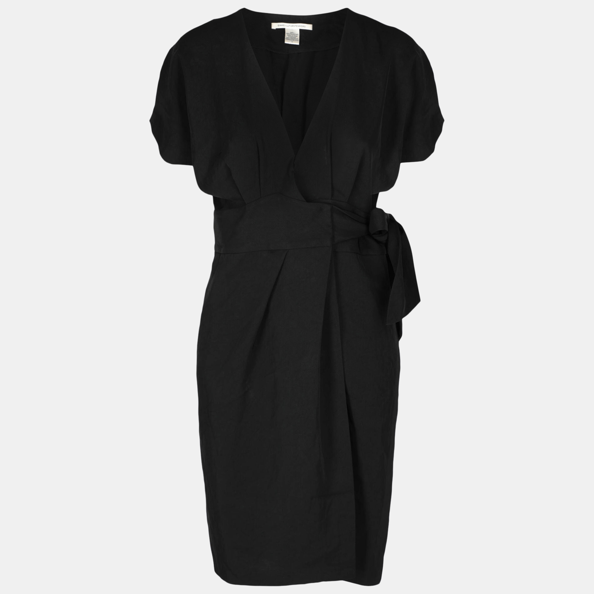 Diane Von Furstenberg  Women's Synthetic Fibers Midi Dress - Black - XS