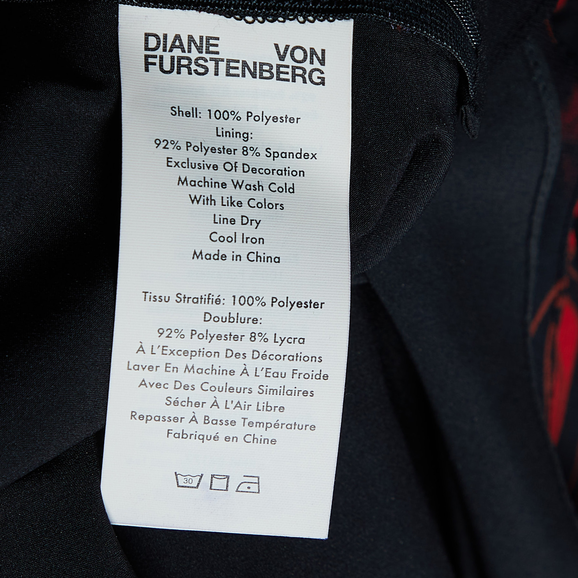 Diane Von Furstenberg Black Floral Print Chiffon Mini Dress S