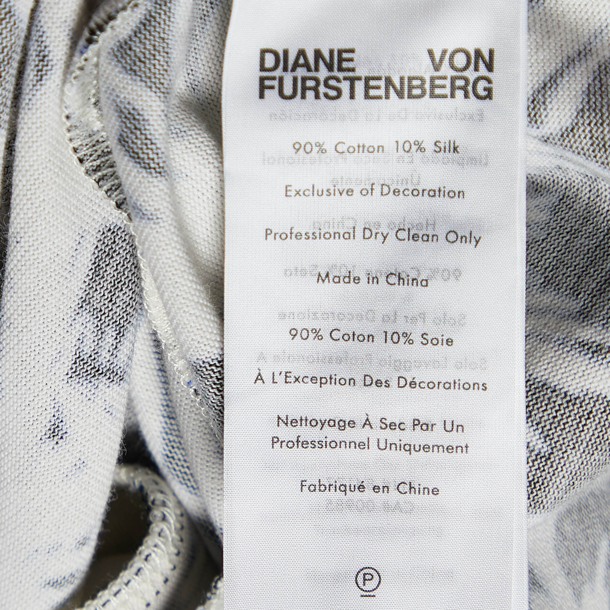 Diane Von Furstenberg Black Print Cotton Blend Mini Dress XS
